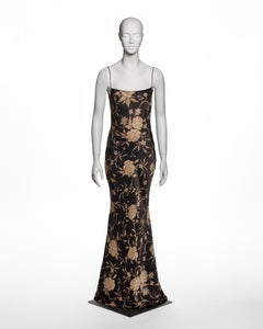John Galliano - Robe en satin coupée en biais à fleurs imprimées, SS 1997
