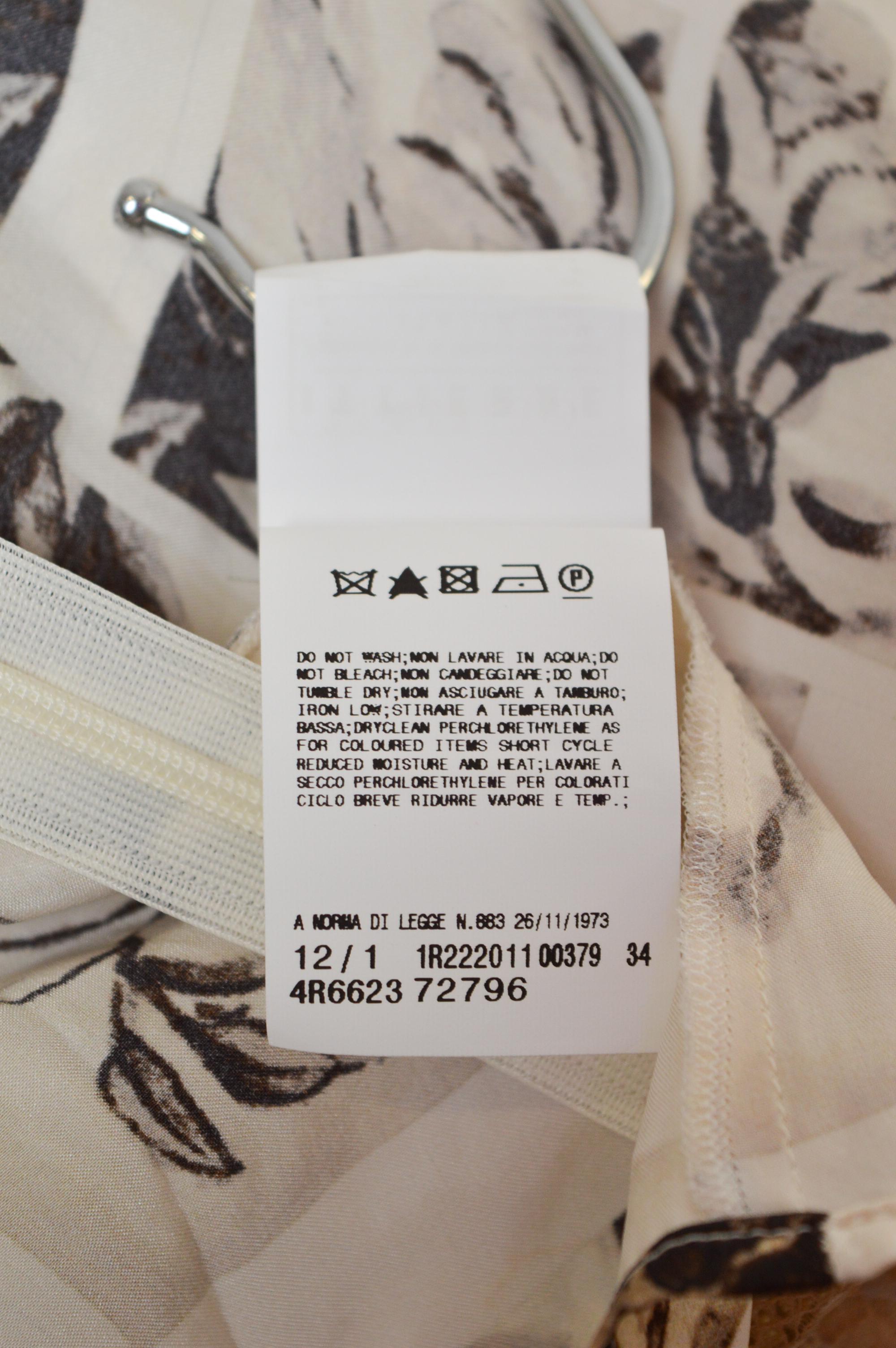 John Galliano Pure Silk Nude Lace Camisole Top - Newspaper Bird Print Blouse For Sale 14