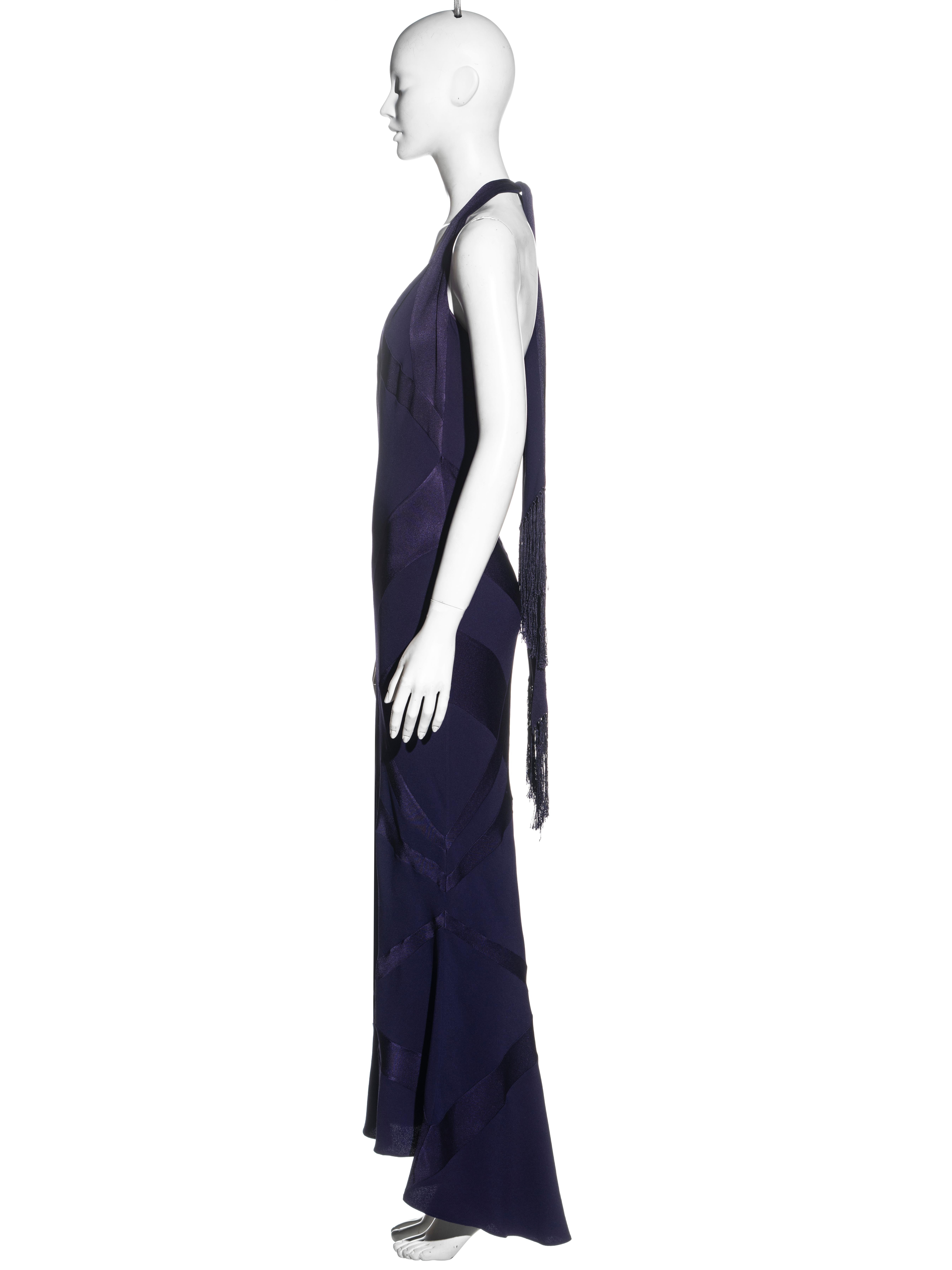 John Galliano purple crepe bias-cut halter-neck evening dress, fw 2002 For Sale 2