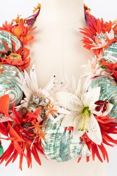 John Galliano Purple Raffia Dickey Necklace, 2005