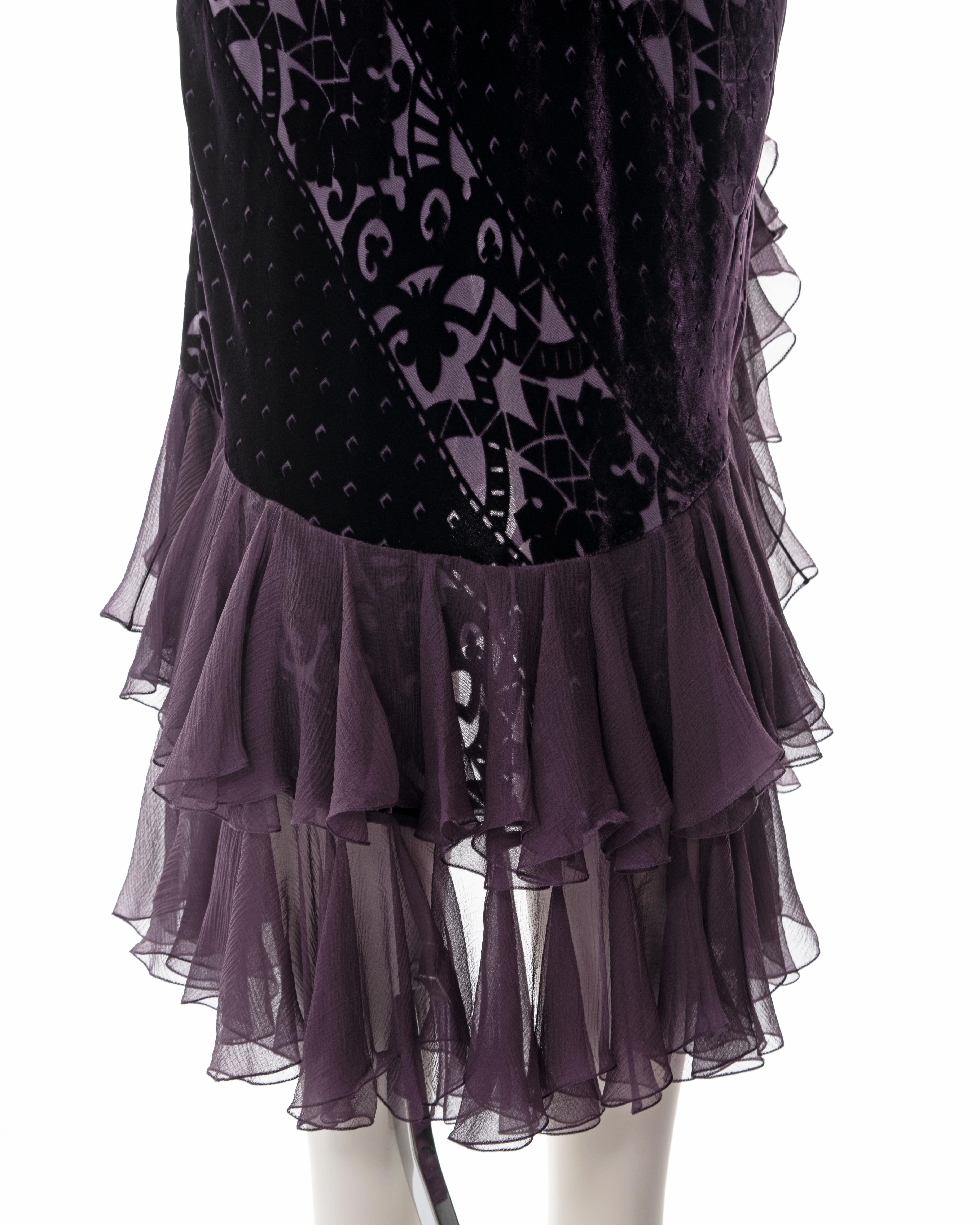 John Galliano purple velvet devoré and silk bias cut evening dress, fw 2003 6