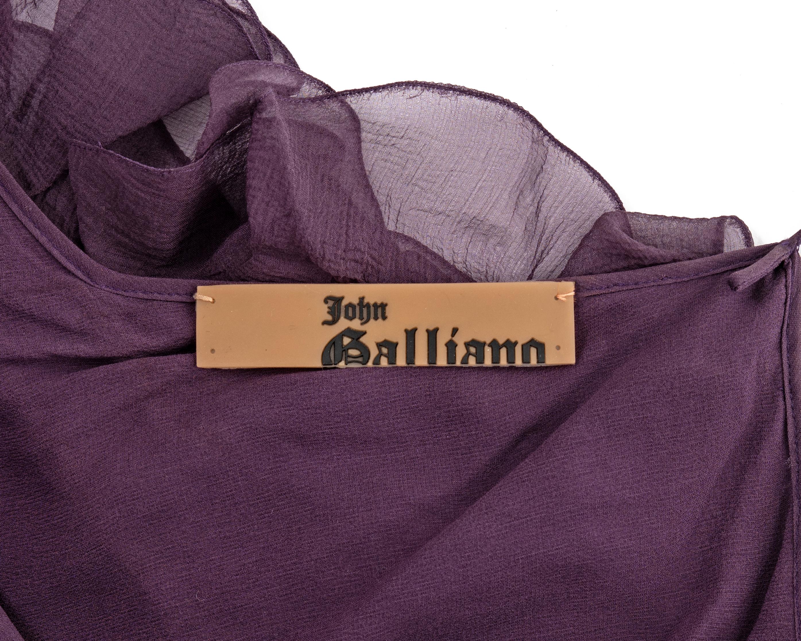 John Galliano purple velvet devoré and silk bias cut evening dress, fw 2003 8