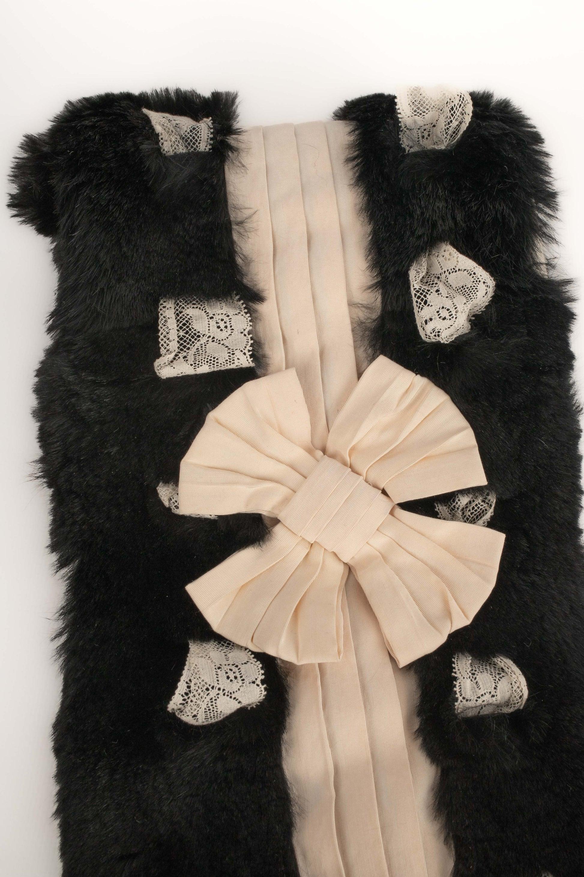Beige John Galliano Rabbit Fur Scarf, 2001 For Sale