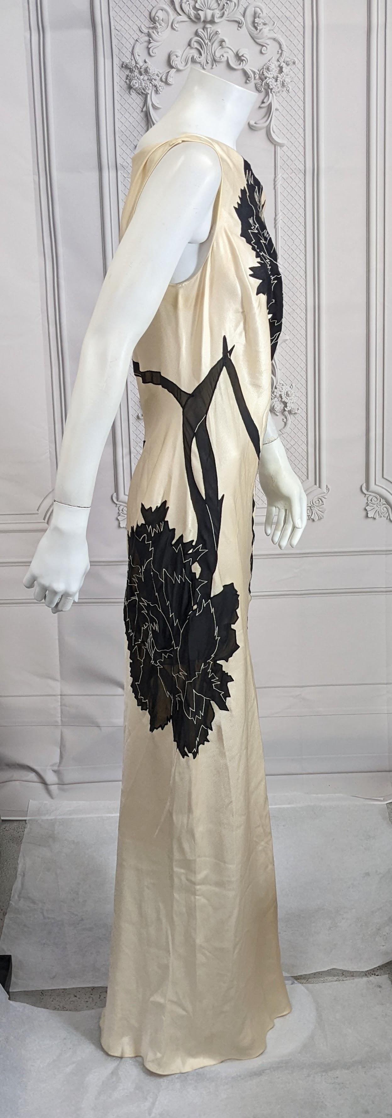John Galliano Rare Dolores Intarsia Carnation Bias Evening Dress For Sale 11