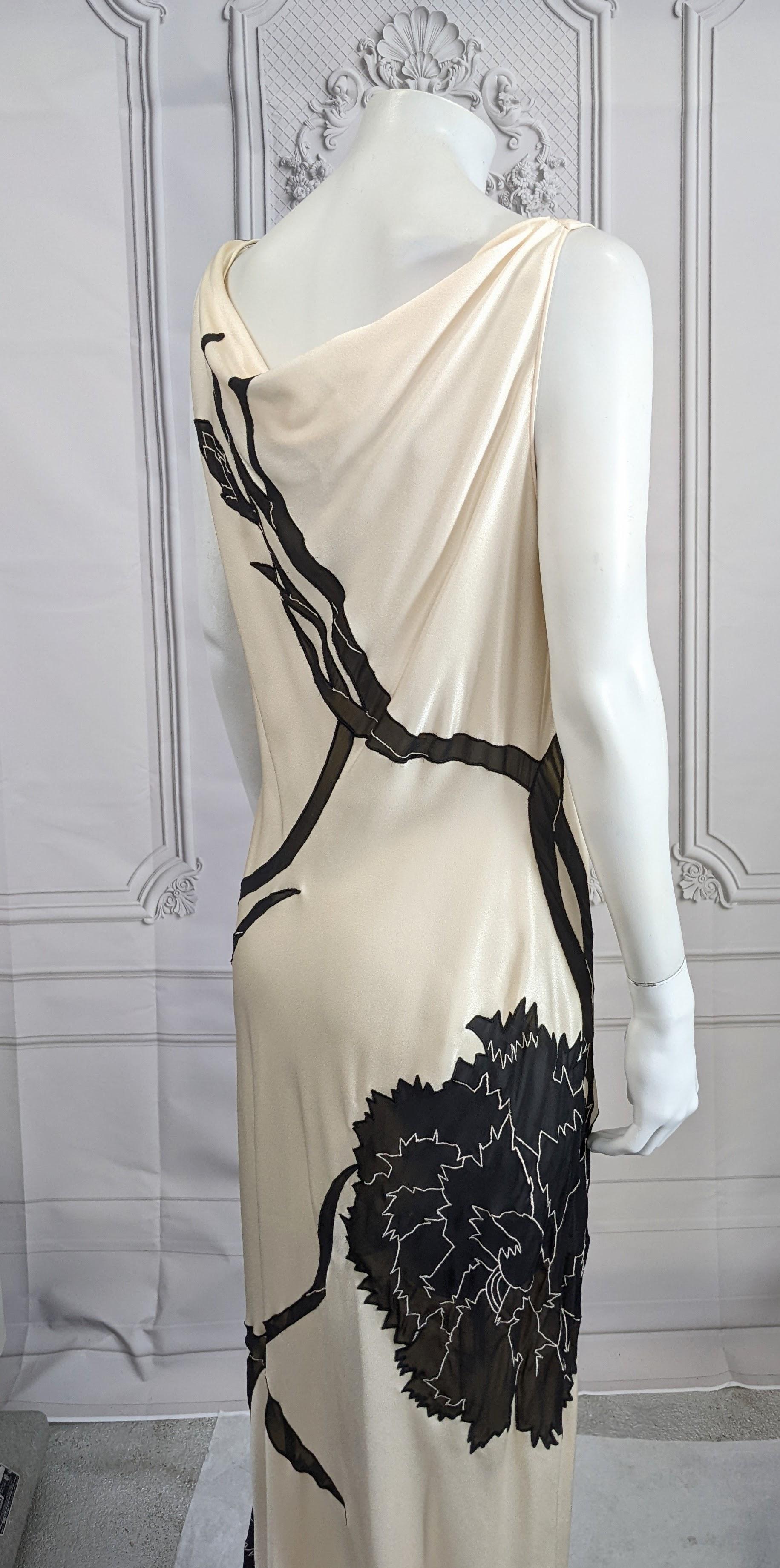 John Galliano Rare Dolores Intarsia Carnation Bias Evening Dress For Sale 12