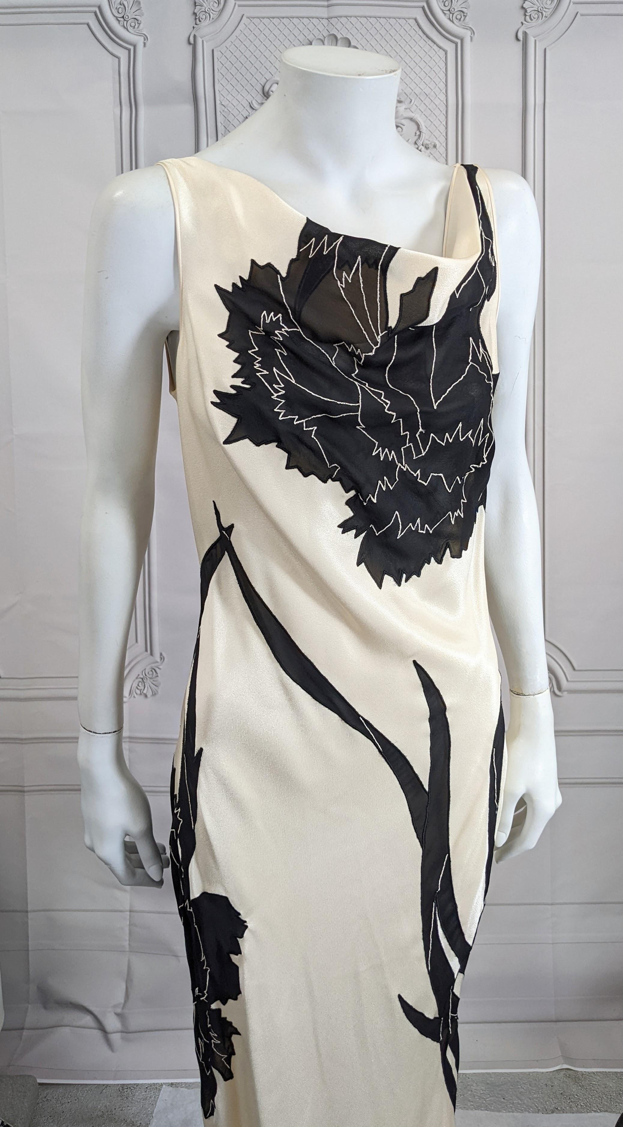 John Galliano Rare Dolores Intarsia Carnation Bias Evening Dress For Sale 13