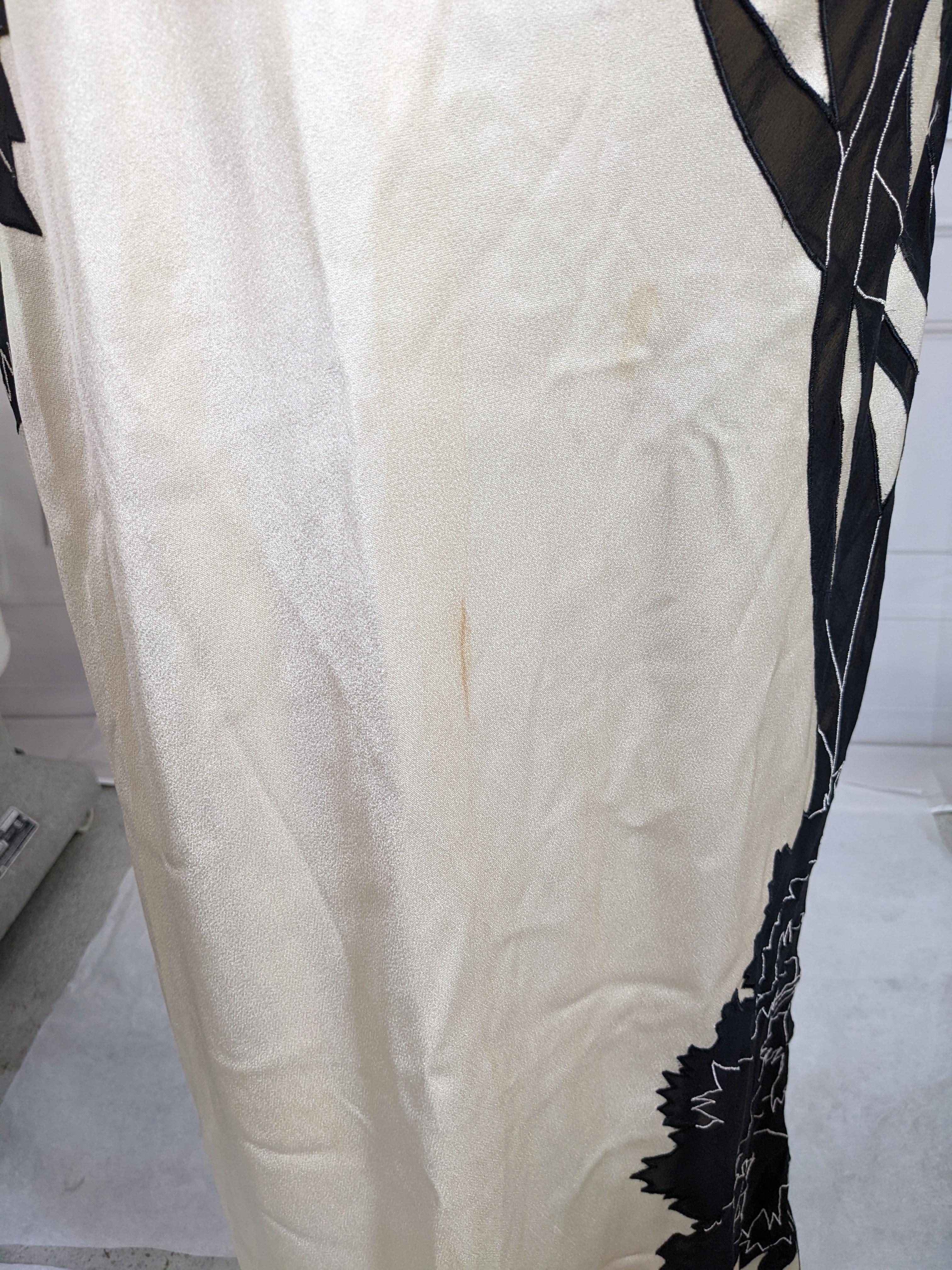 Gray John Galliano Rare Dolores Intarsia Carnation Bias Evening Dress For Sale