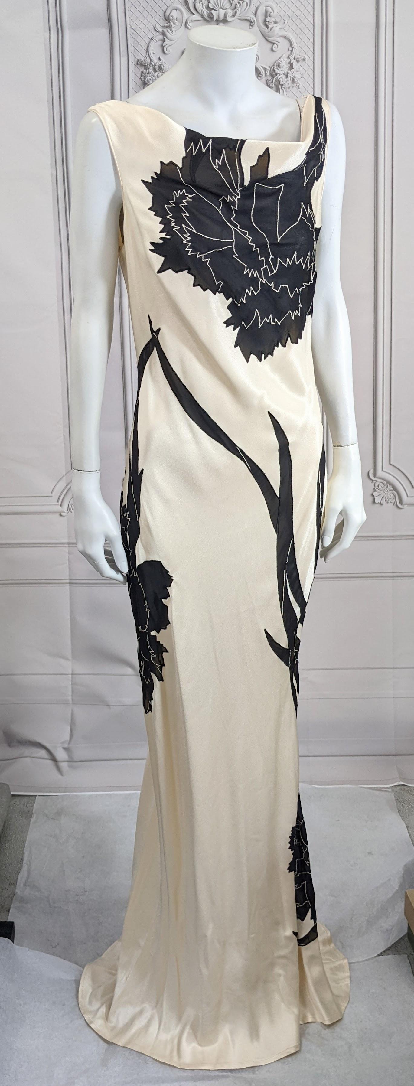 Women's John Galliano Rare Dolores Intarsia Carnation Bias Evening Dress For Sale