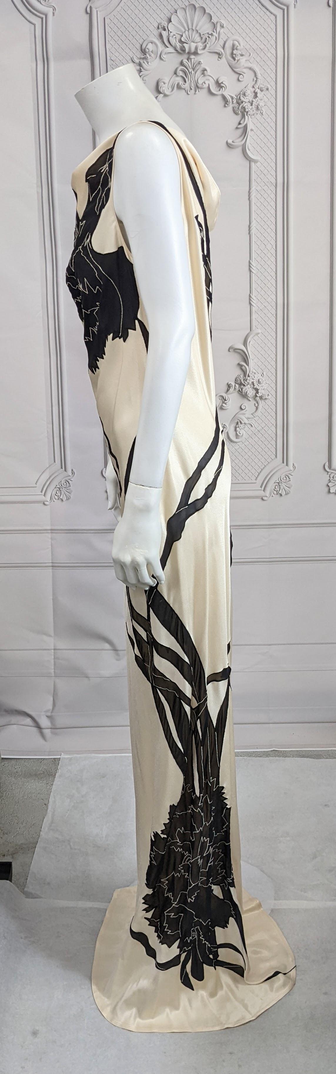 John Galliano Rare Dolores Intarsia Carnation Bias Evening Dress For Sale 1