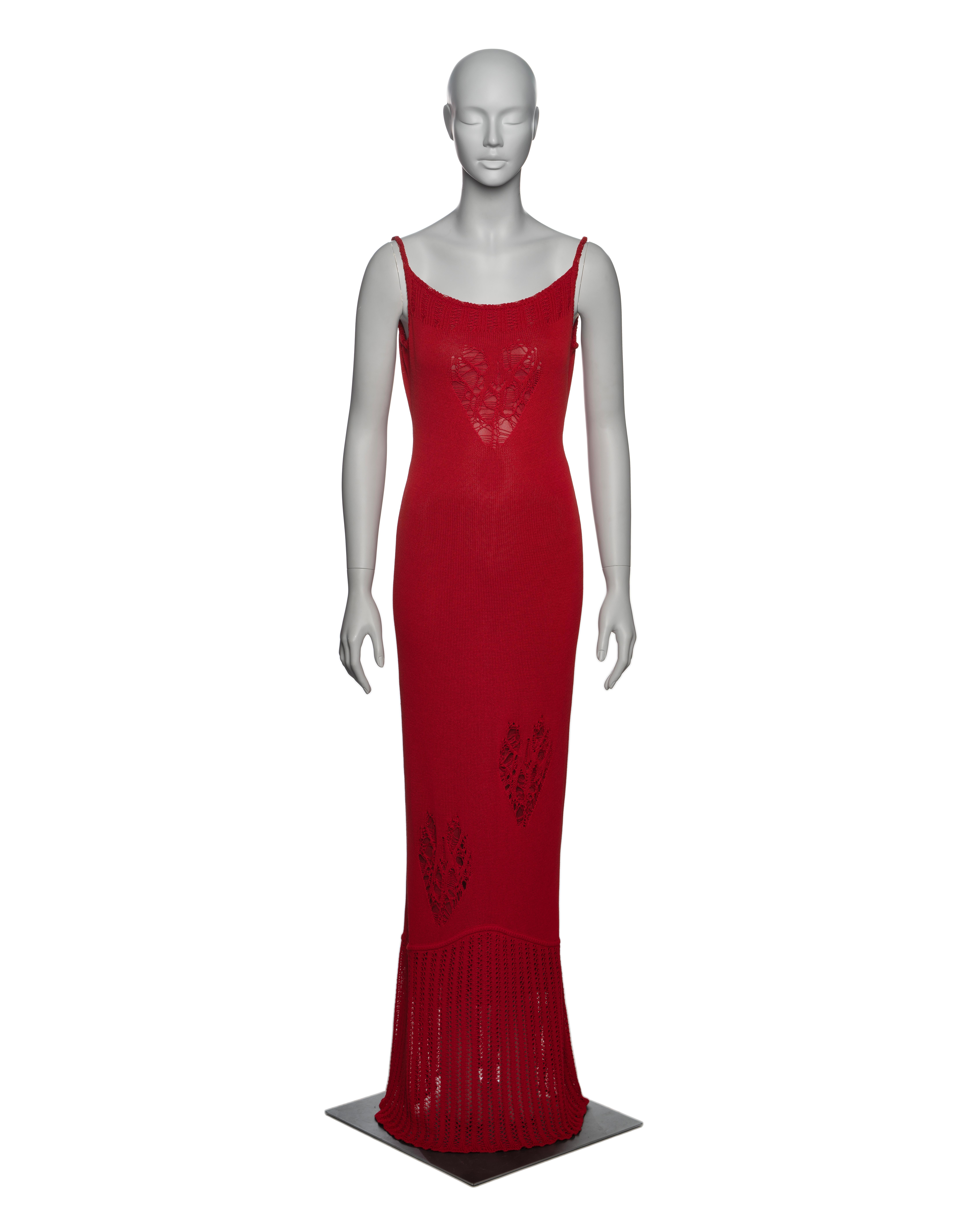 ▪ Brand: John Galliano
▪ Creative Director: John Galliano
▪ Collection: Spring-Summer 2000
▪ Fabric: 60% Viscose, 40% Cotton
 ▪ Details: Open-knit heart shaped cut-outs
▪ Size: Medium
▪ Made in: Italy
▪ Condition: Very Good
▪ Mannequin: 183 cm / 6ft