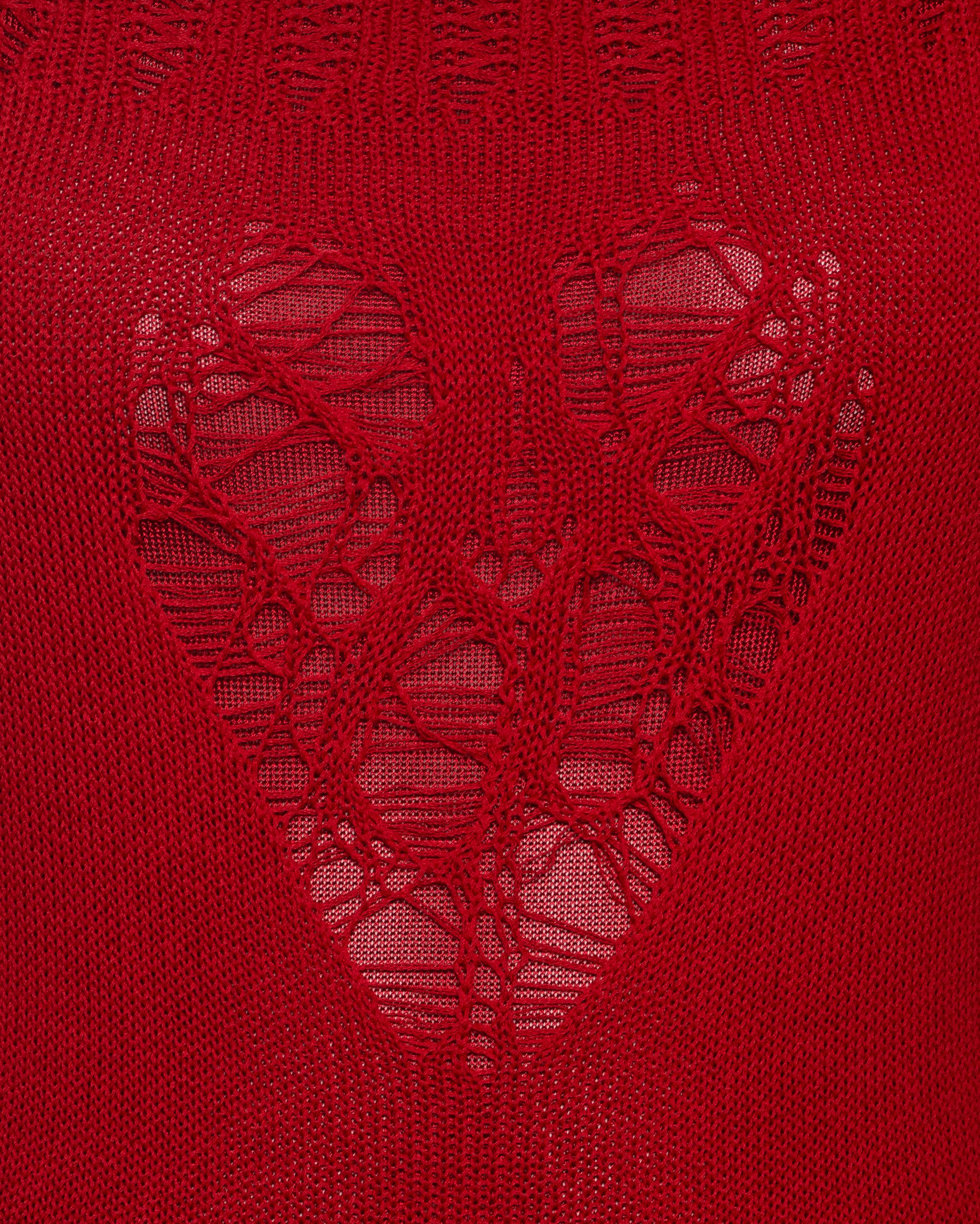 Women's John Galliano Red Knitted Maxi Dress with Heart Cut-outs, SS 2000