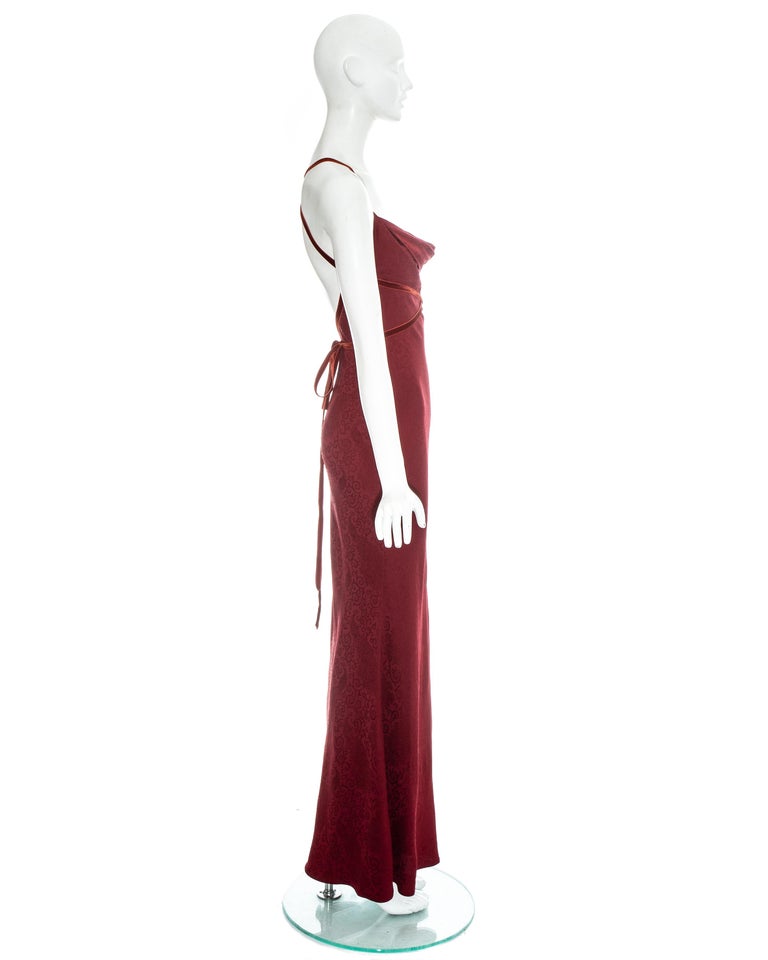 John Galliano red silk and velvet evening dress and jacket, fw 1999 For ...