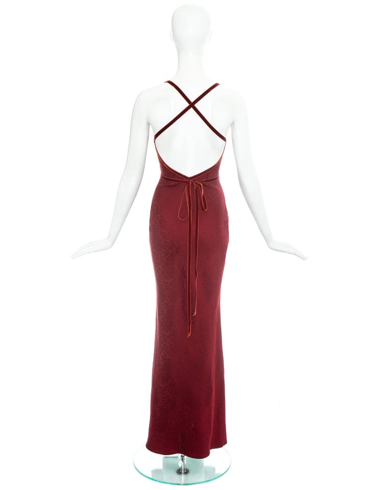 John Galliano red silk and velvet evening dress and jacket, fw 1999 at ...
