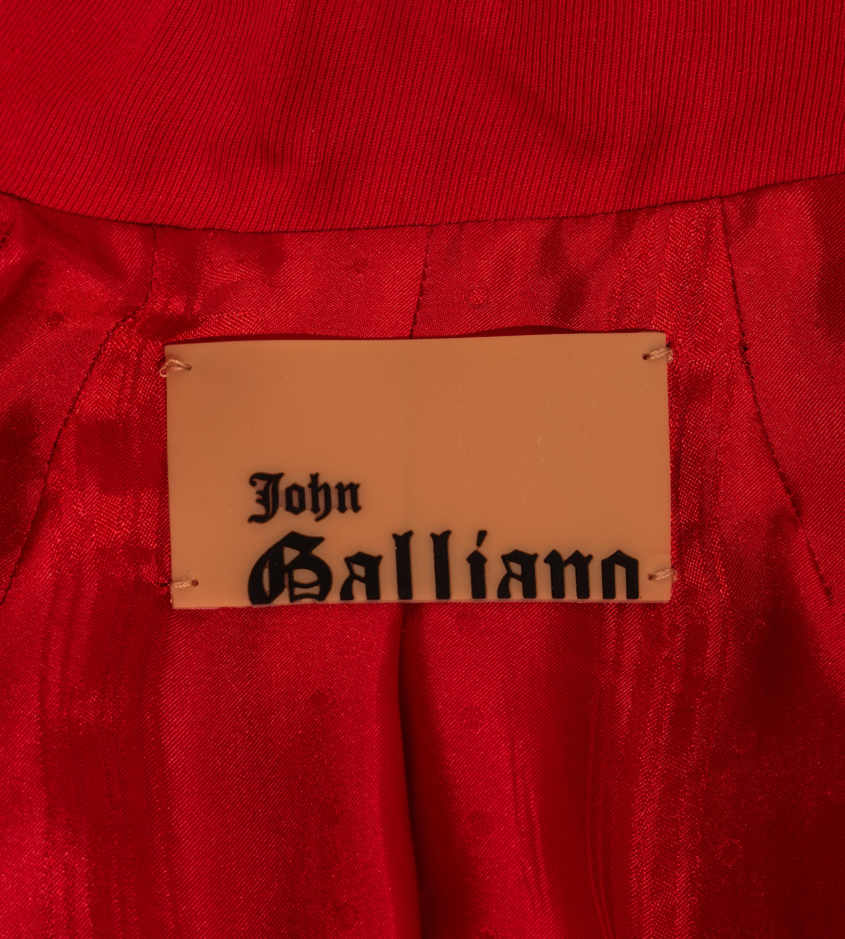 John Galliano red wool and satin bustled evening jacket, fw 2003 6
