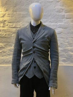 John Galliano Ruched Single Breast Jacket With Attached Waistcoat
