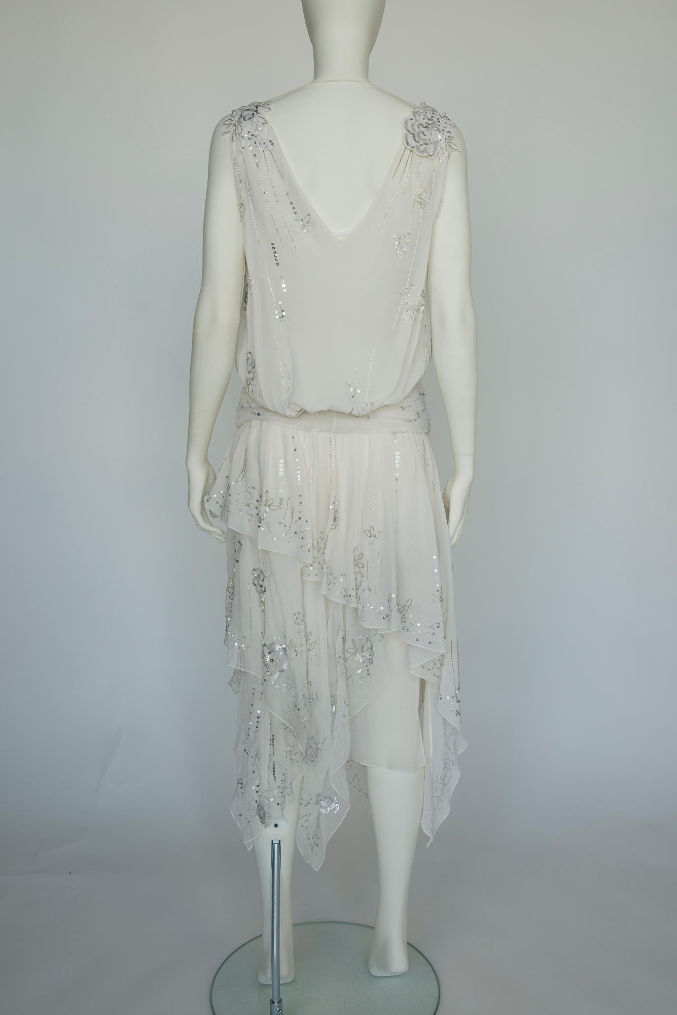John Galliano Runway Appliqué Silk Chiffon & Mesh Evening Dress, SS2006 5