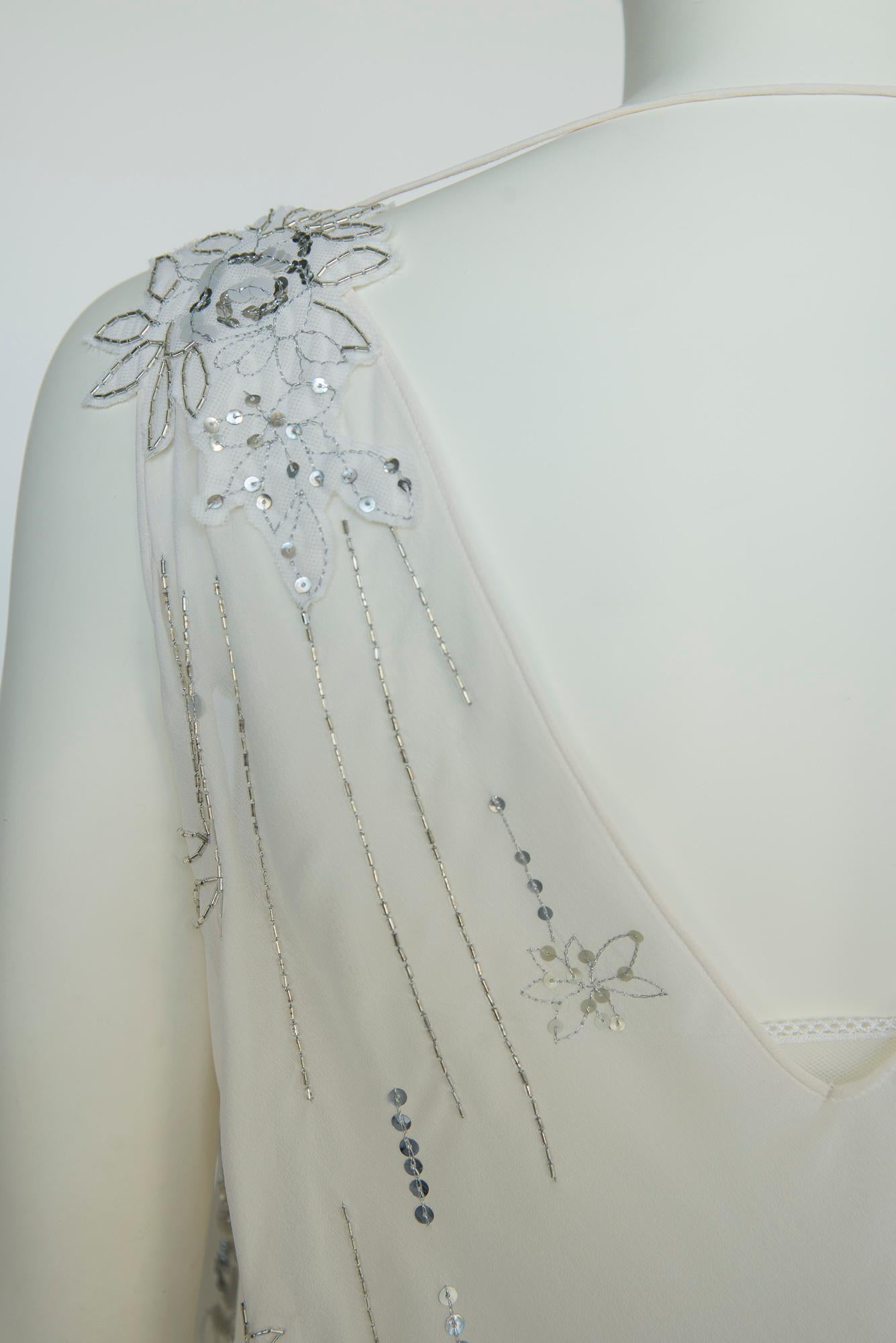 John Galliano Runway Appliqué Silk Chiffon & Mesh Evening Dress, SS2006 6