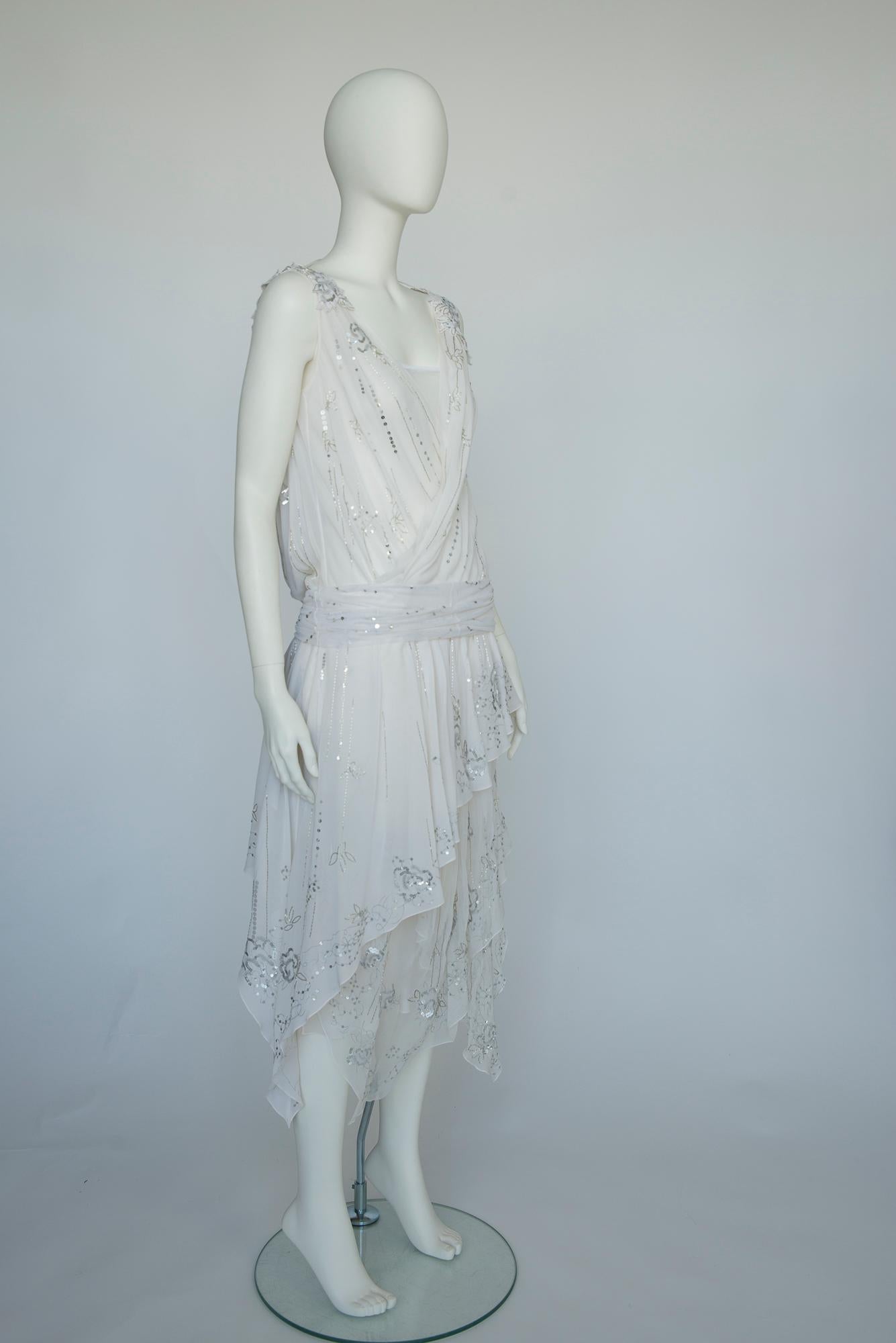 John Galliano Runway Appliqué Silk Chiffon & Mesh Evening Dress, SS2006 1