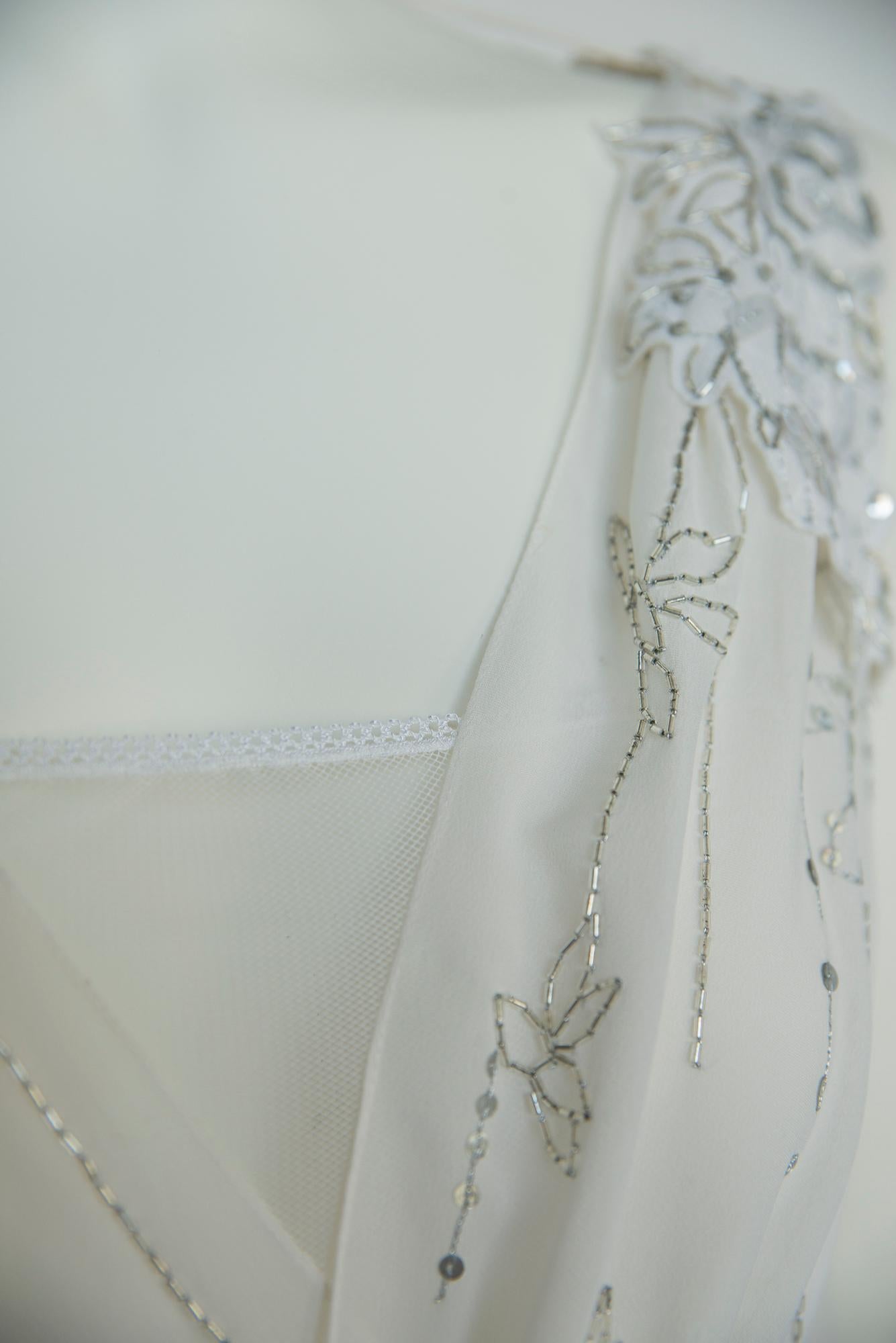 John Galliano Runway Appliqué Silk Chiffon & Mesh Evening Dress, SS2006 2