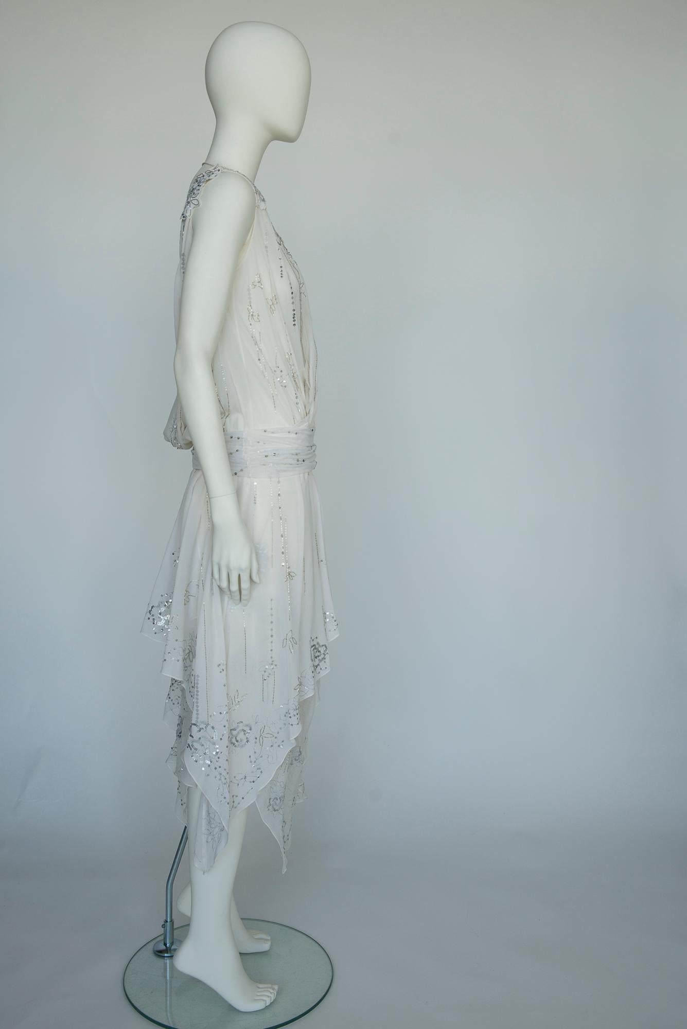 John Galliano Runway Appliqué Silk Chiffon & Mesh Evening Dress, SS2006 4