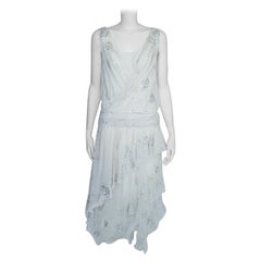 John Galliano Runway Appliqué Silk Chiffon & Mesh Evening Dress, SS2006