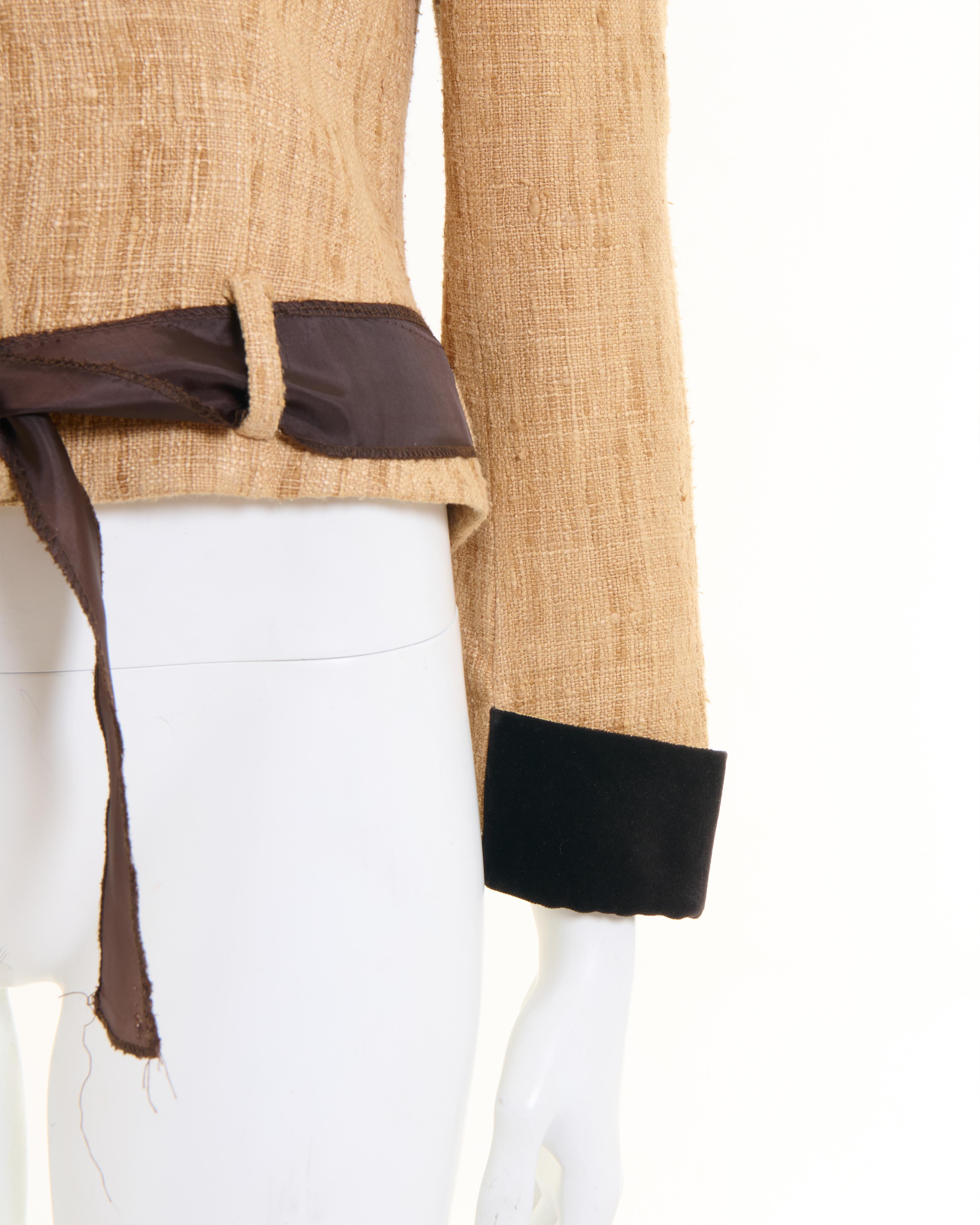 John Galliano S/S 1991 Raw Tan Iuta silk trimmed Jacket 5