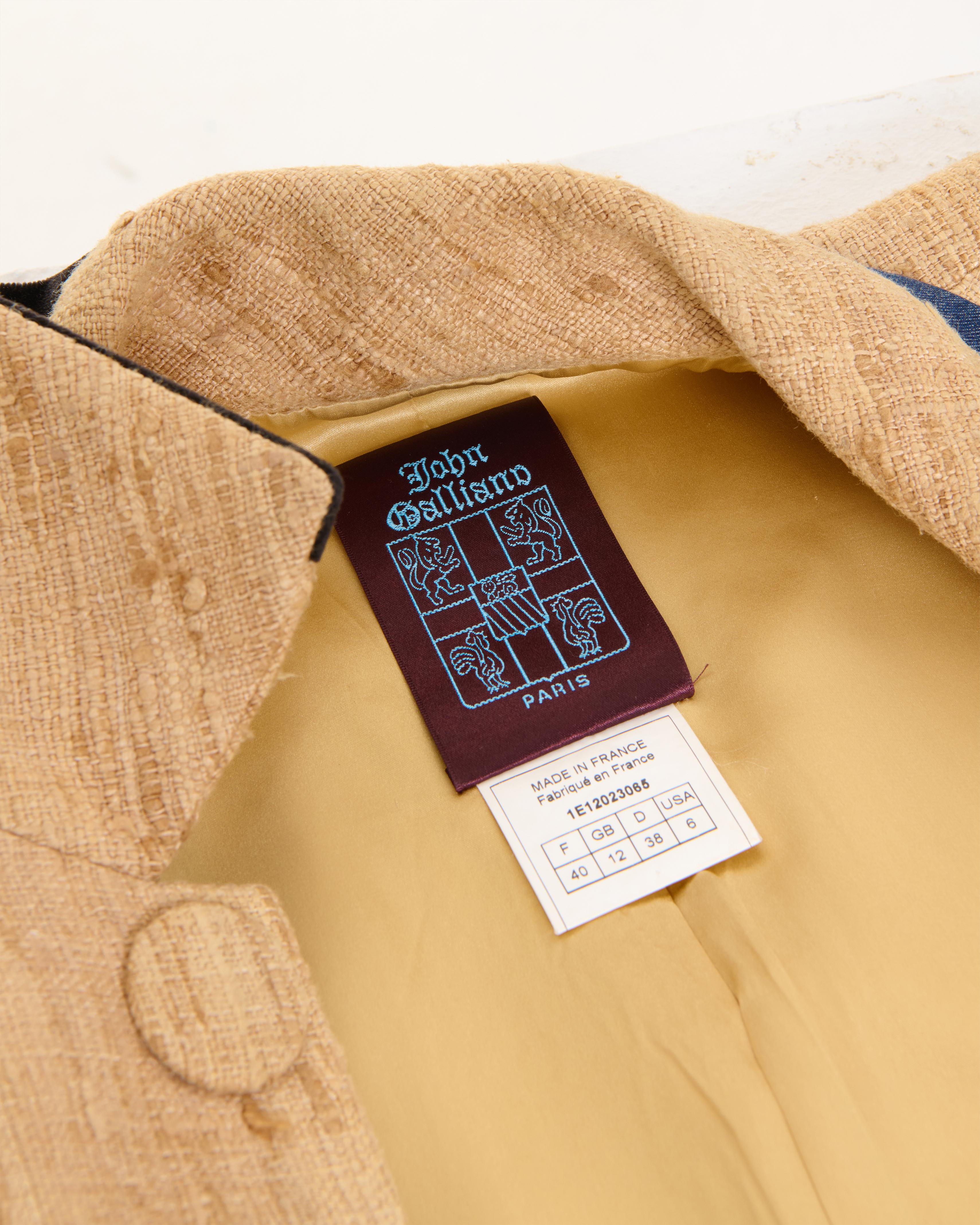 John Galliano S/S 1991 Raw Tan Iuta silk trimmed Jacket 6