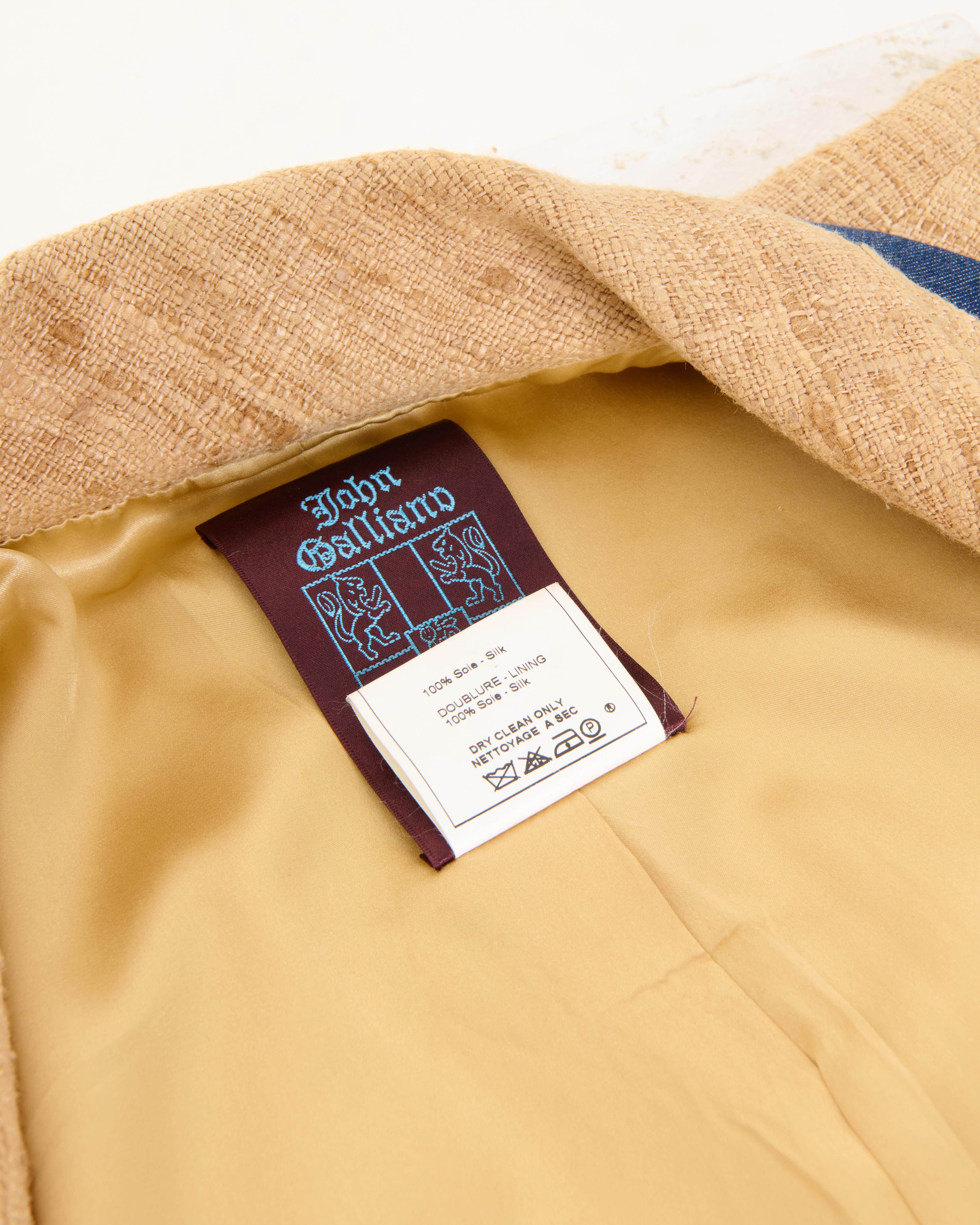 John Galliano S/S 1991 Raw Tan Iuta silk trimmed Jacket 7