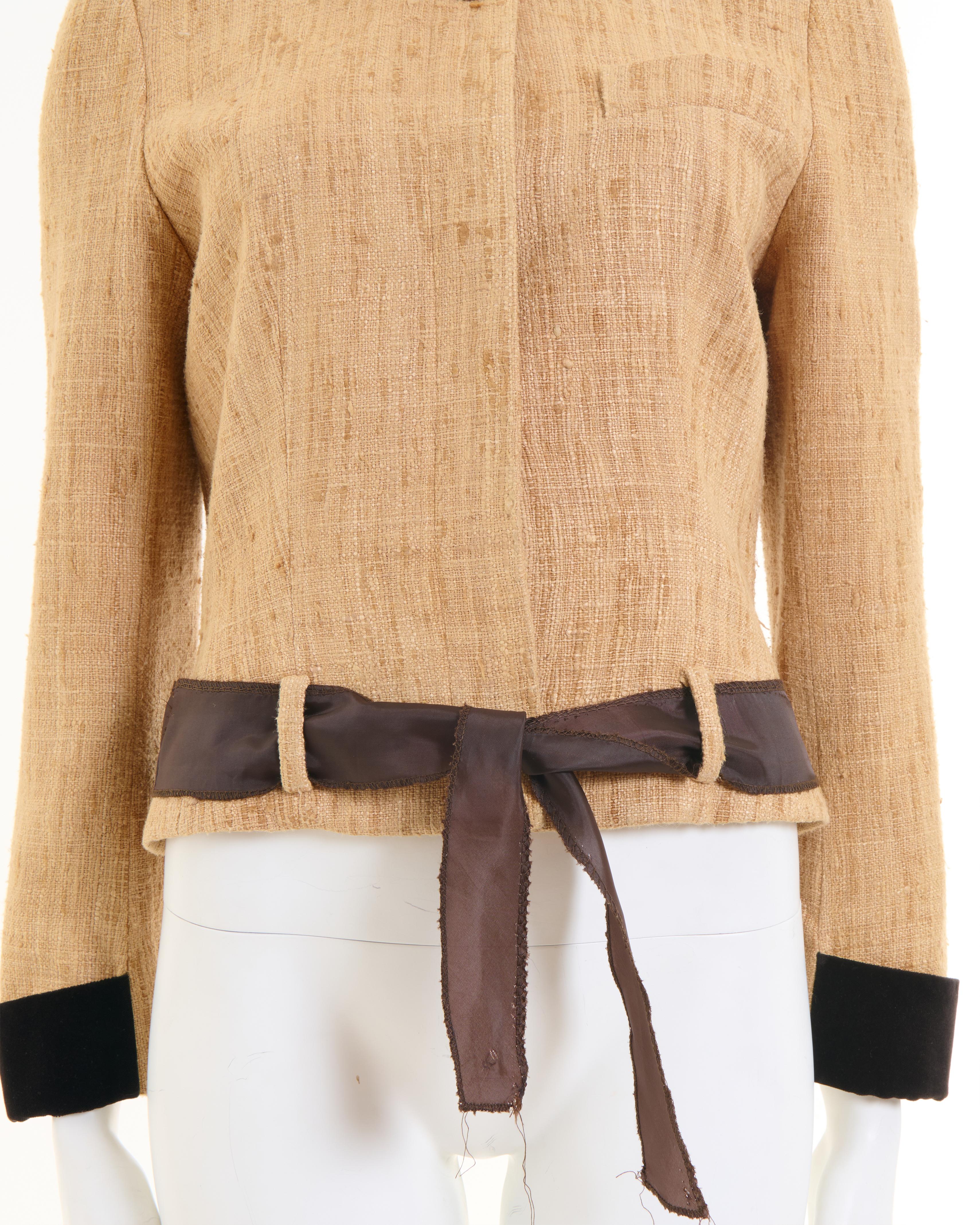 John Galliano S/S 1991 Raw Tan Iuta silk trimmed Jacket 2