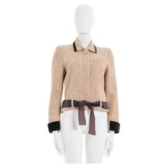 John Galliano S/S 1991 Raw Tan Iuta silk trimmed Jacket