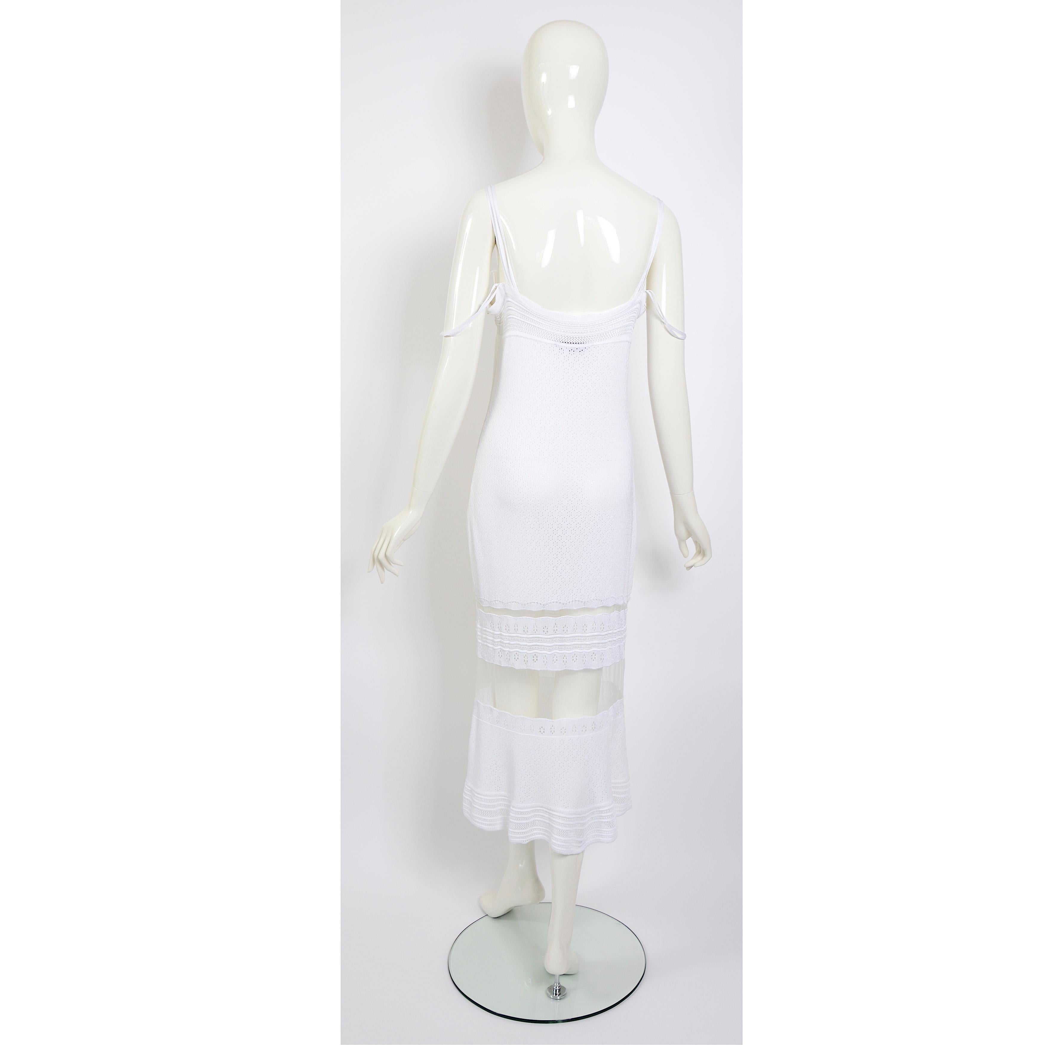  John Galliano S/S 1998 vintage white knit & mesh wedding or evening dress  5