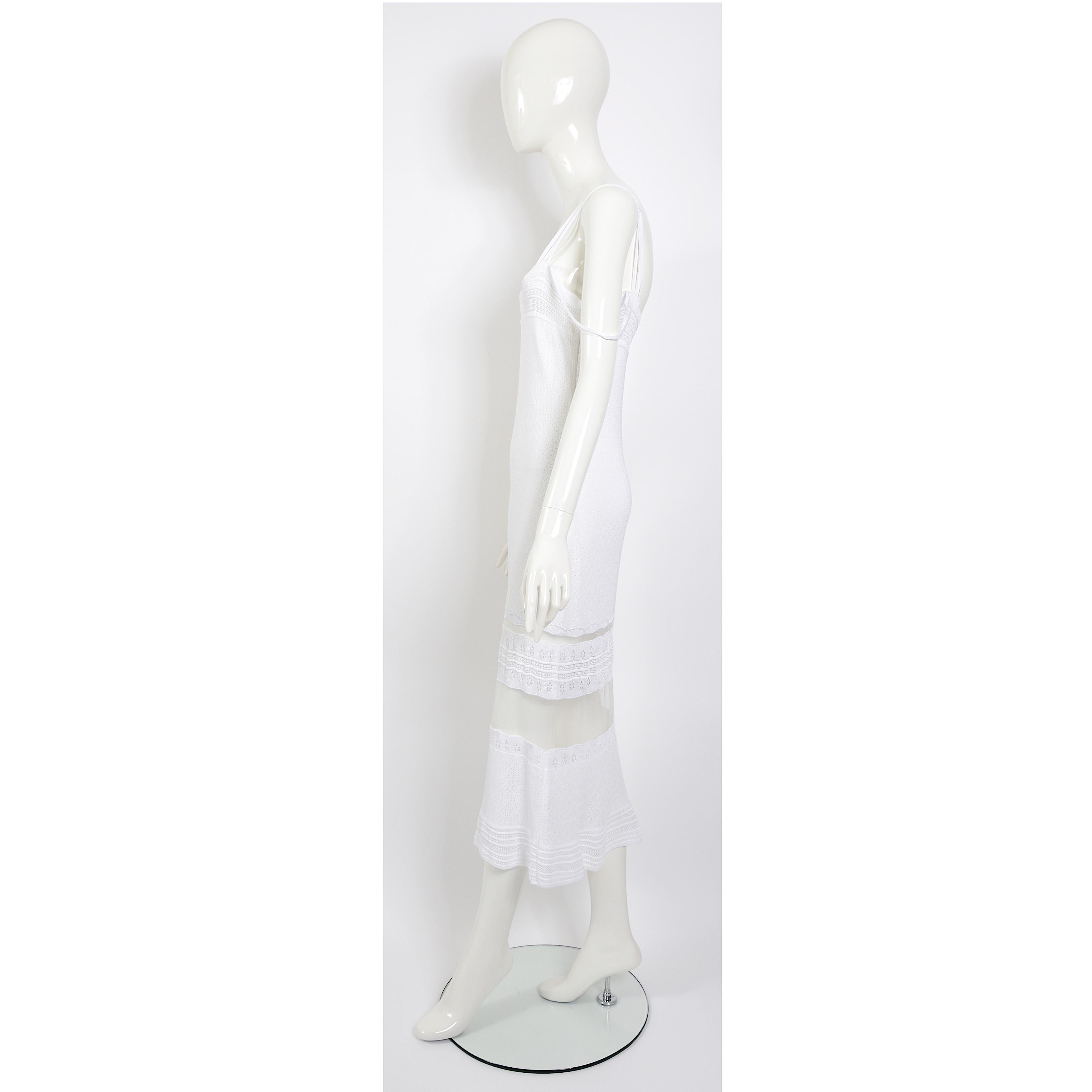  John Galliano S/S 1998 vintage white knit & mesh wedding or evening dress  6