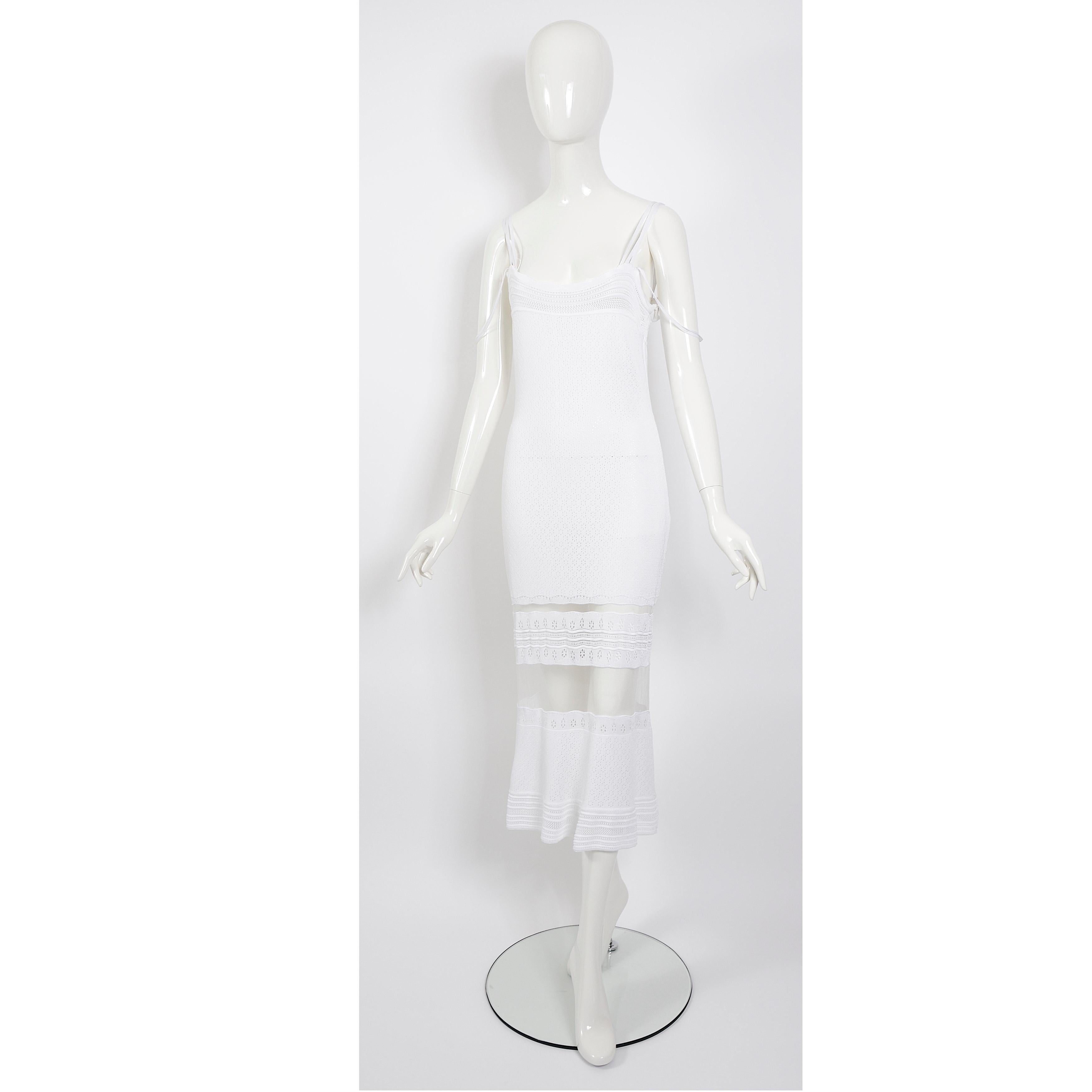  John Galliano S/S 1998 vintage white knit & mesh wedding or evening dress  7