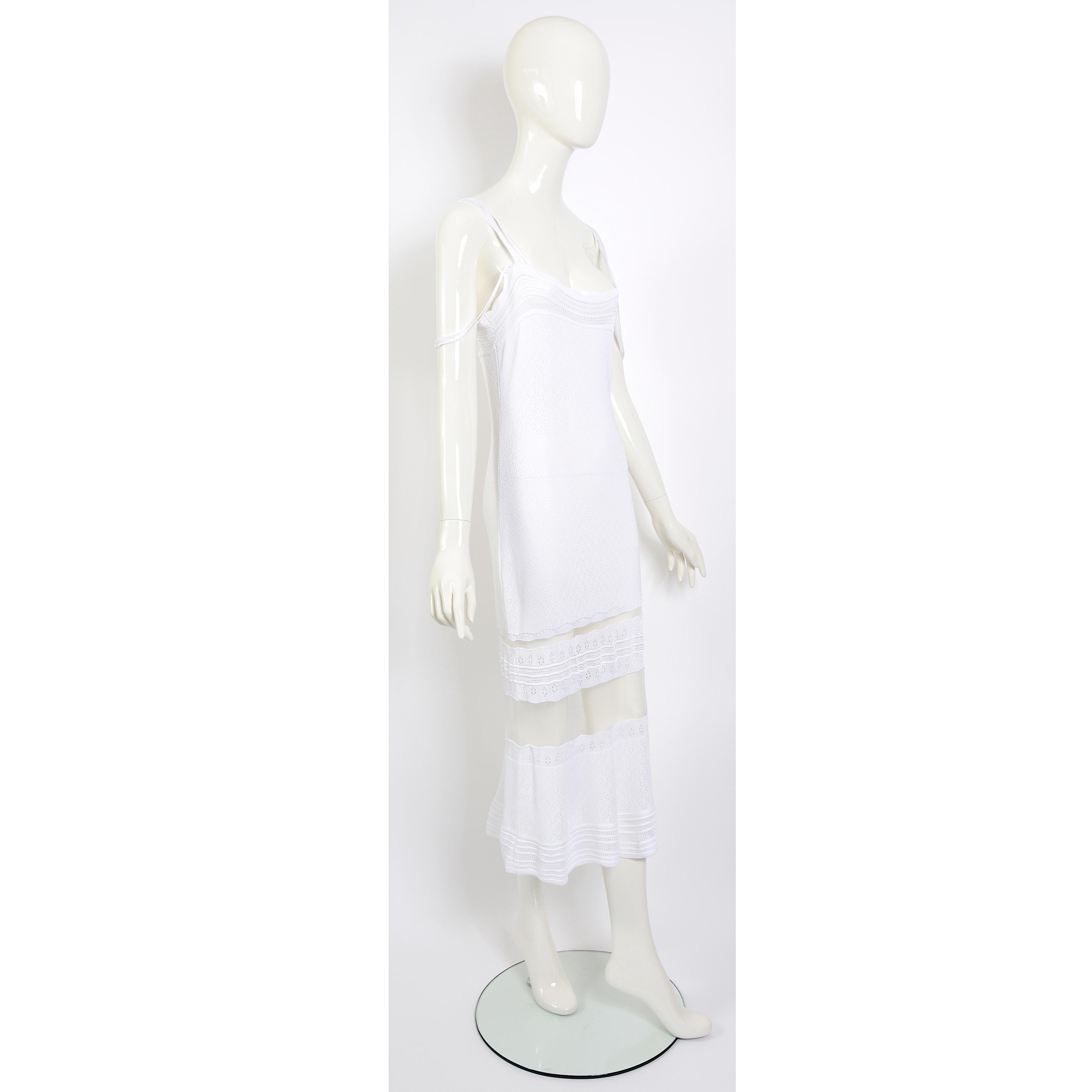  John Galliano S/S 1998 vintage white knit & mesh wedding or evening dress  3