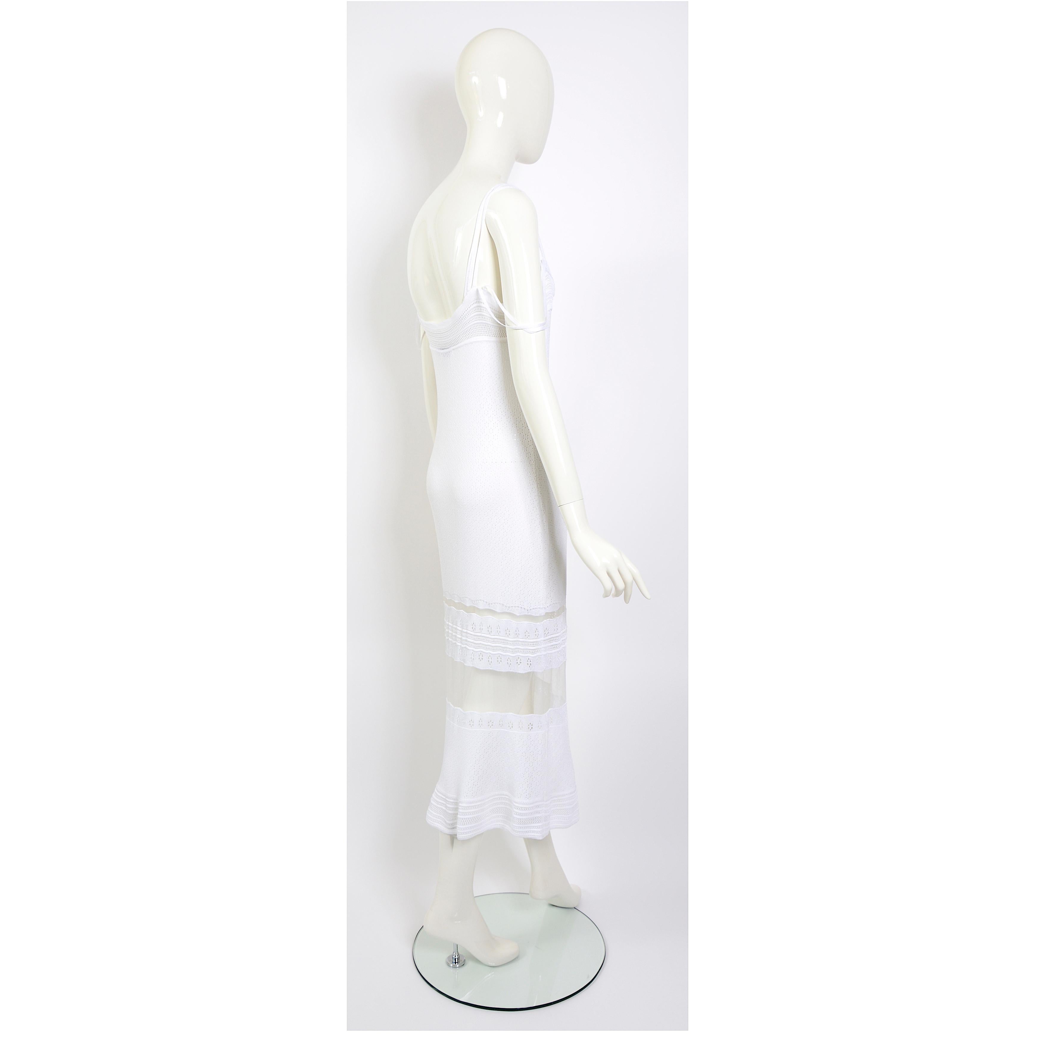  John Galliano S/S 1998 vintage white knit & mesh wedding or evening dress  4