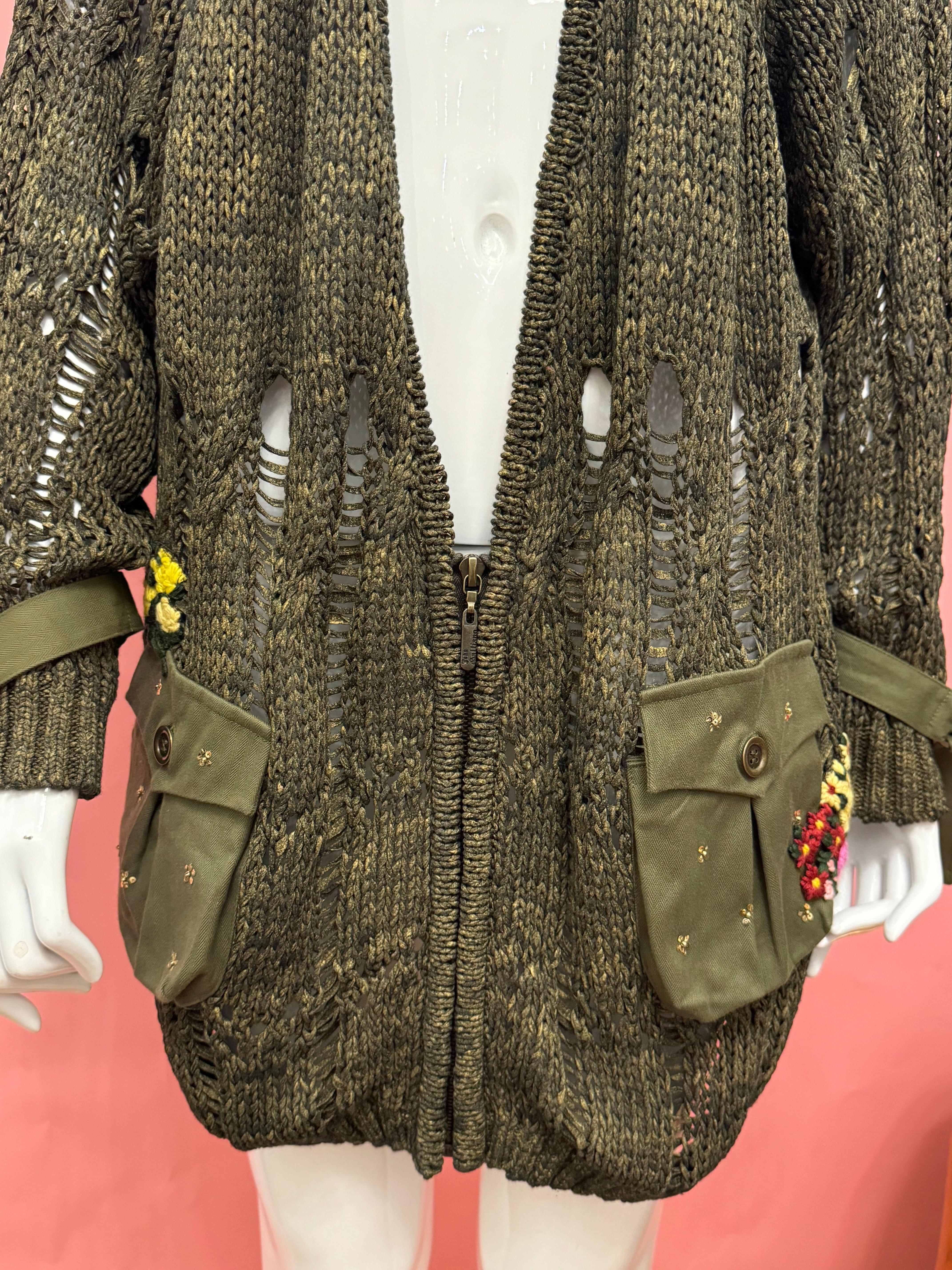 John Galliano S/S 2003 Baumwollstrickjacke im Angebot 1