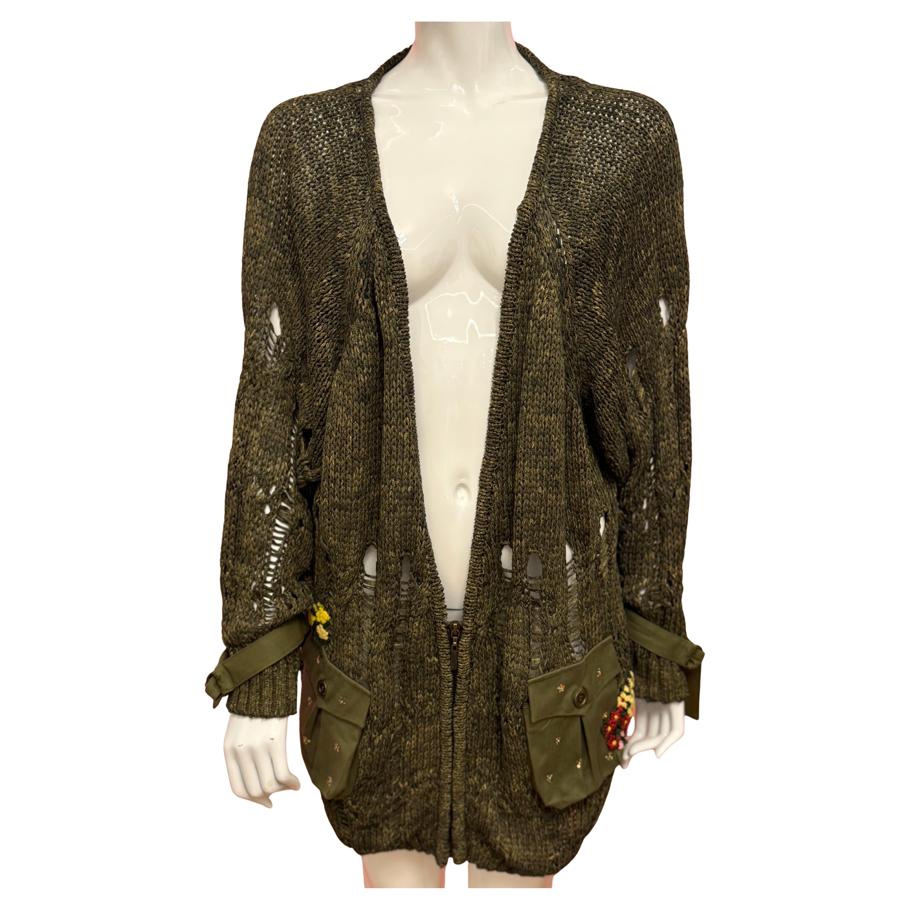 John Galliano S/S 2003 Baumwollstrickjacke im Angebot