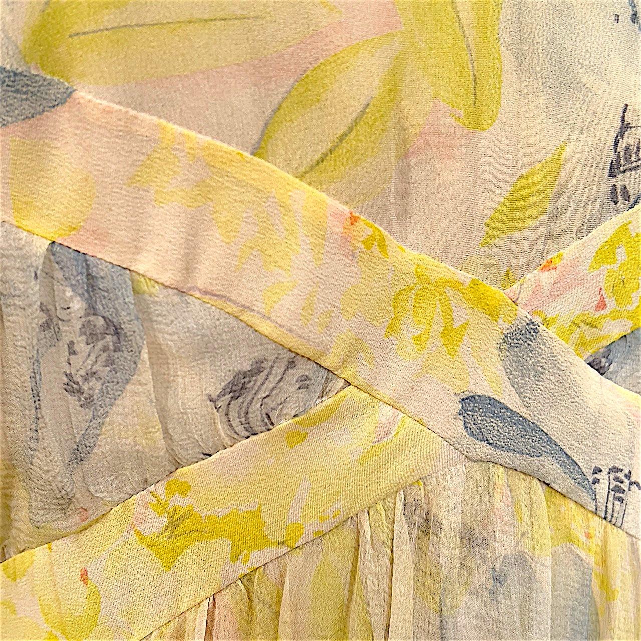 Jaune John Galliano S/S 2003 Robe superposée en soie jaune exquise en vente