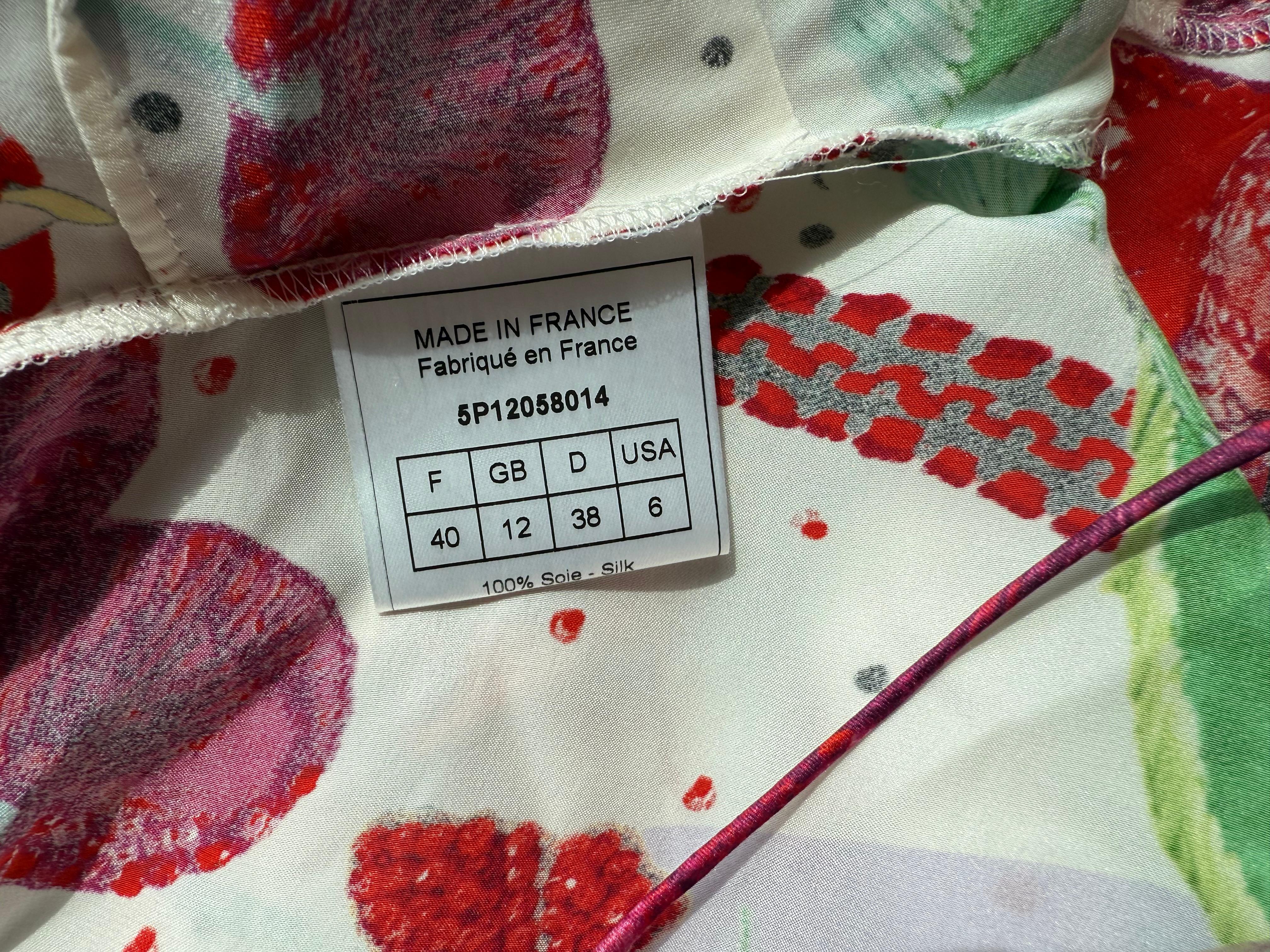 John Galliano S/S 2005 Cherry Print Tie Up Silk Slip Mini Dress For Sale 5