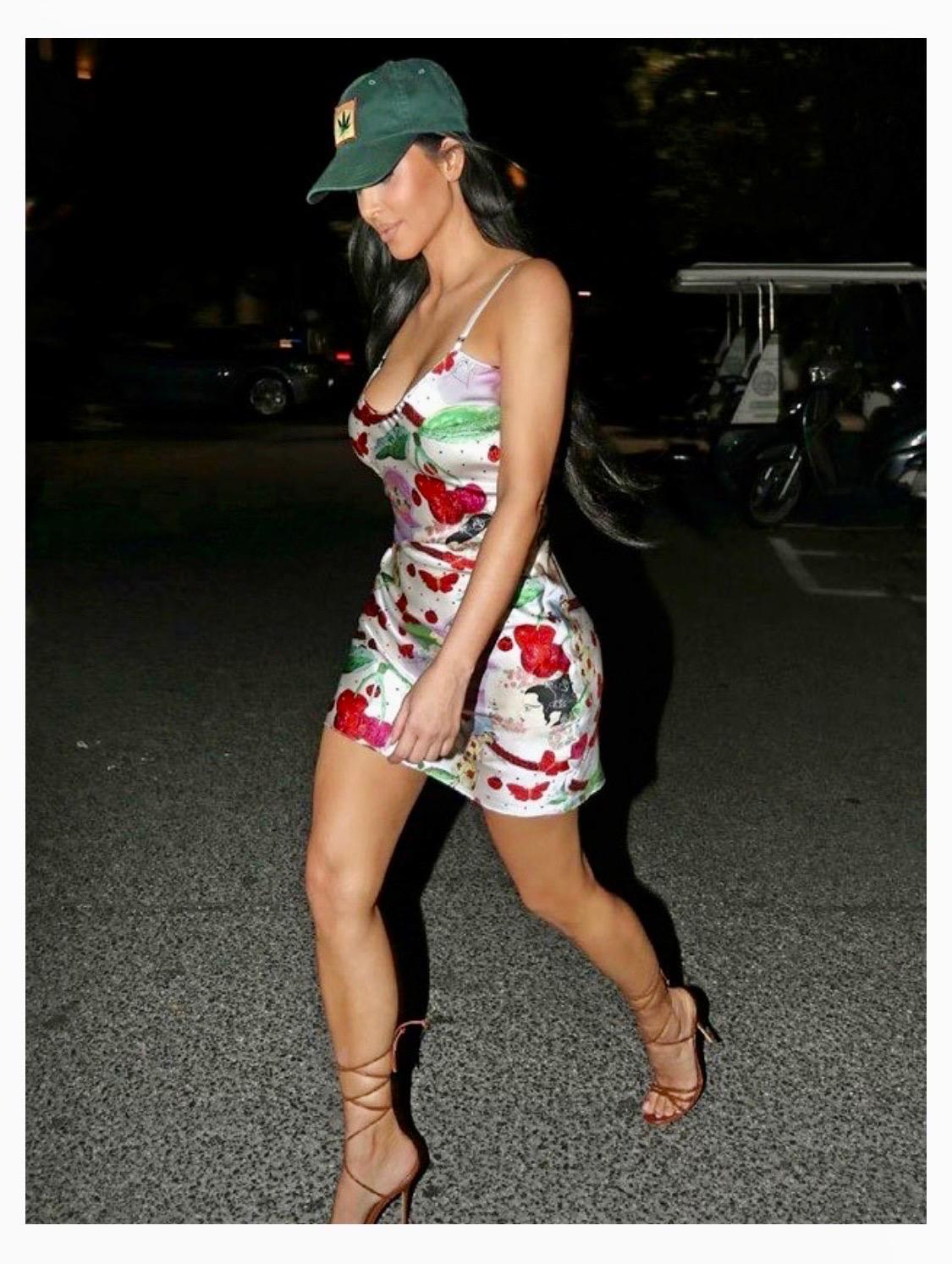 John Galliano S/S 2005 Cherry Print Tie Up Silk Slip Mini Dress For Sale 7