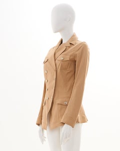 John Galliano S/S 2005 Veste Napoleon beige à double boutonnage