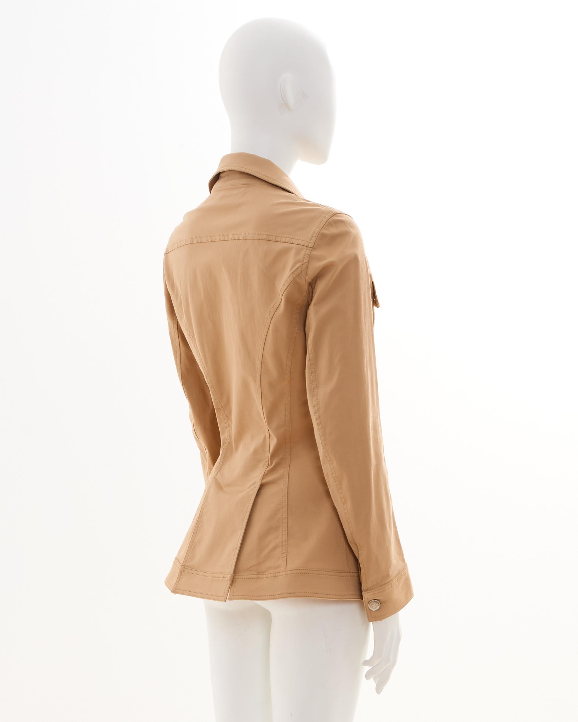 John Galliano S/S 2005 Double Breasted Napoleon Beige Jacket In condizioni ottime in vendita a Milano, IT