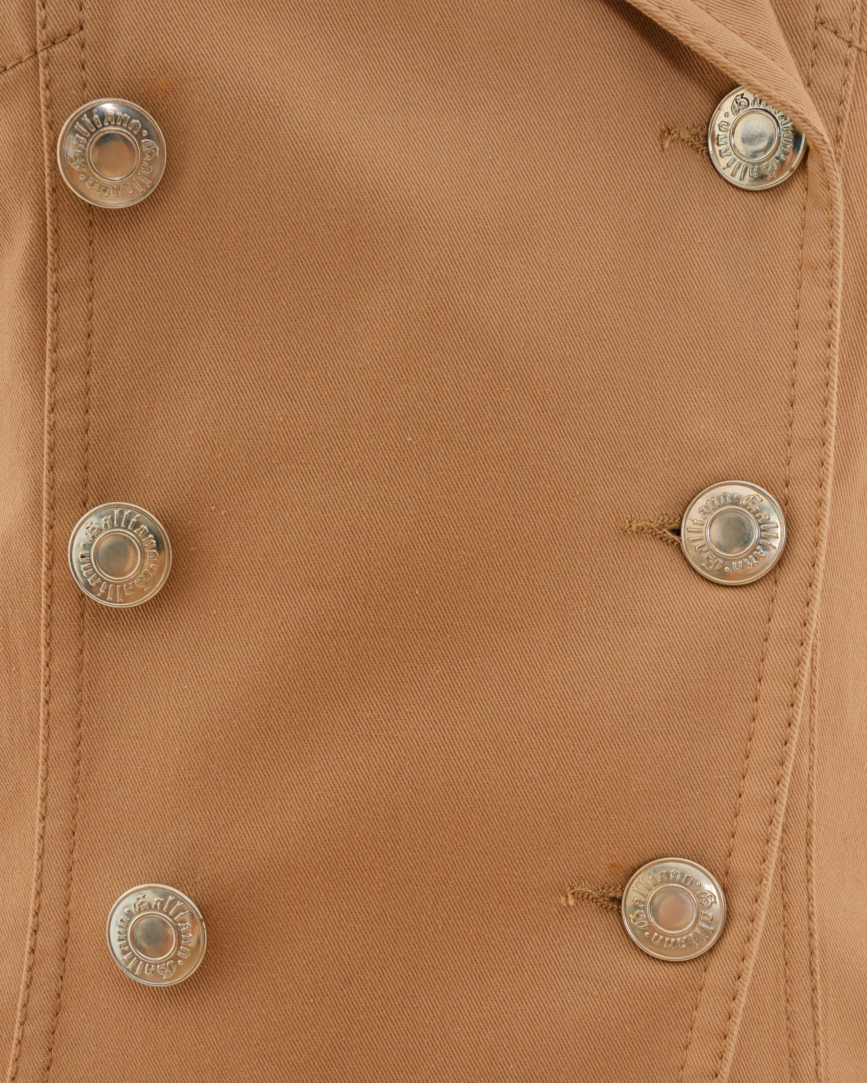 John Galliano S/S 2005 Double Breasted Napoleon Beige Jacket in vendita 2