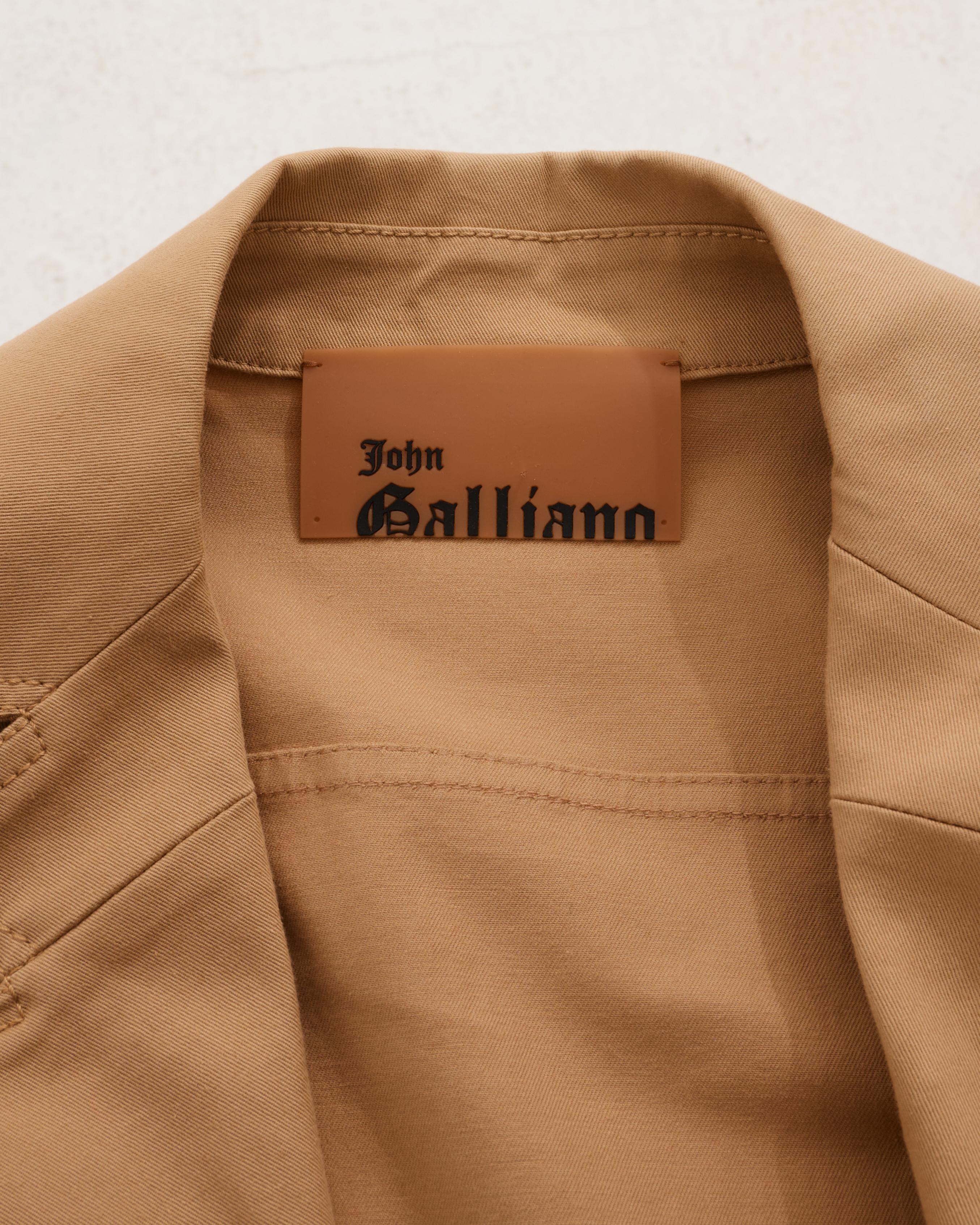 John Galliano S/S 2005 Double Breasted Napoleon Beige Jacket in vendita 4