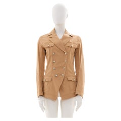 John Galliano S/S 2005 Double Breasted Napoleon Beige Jacket