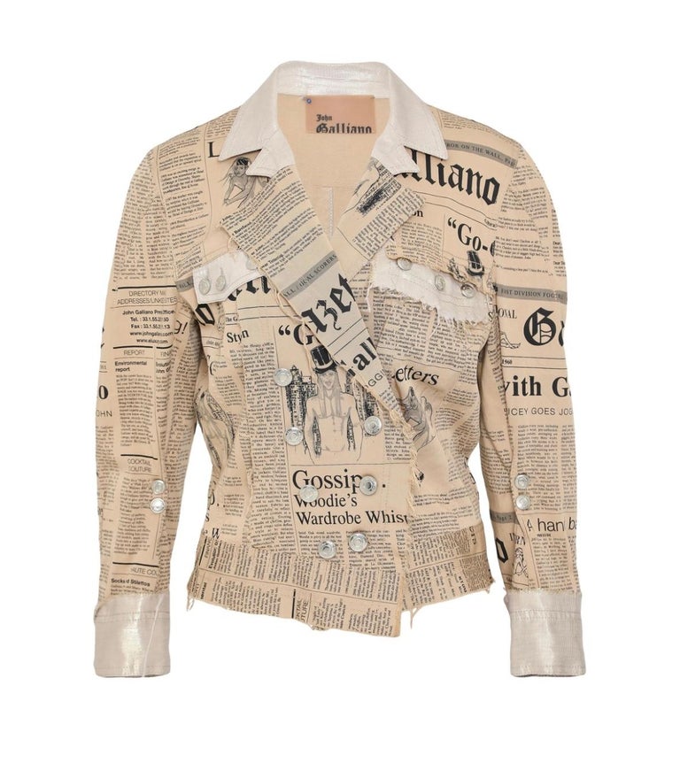 John Galliano S/S 2005 Gazette print blazer at 1stDibs