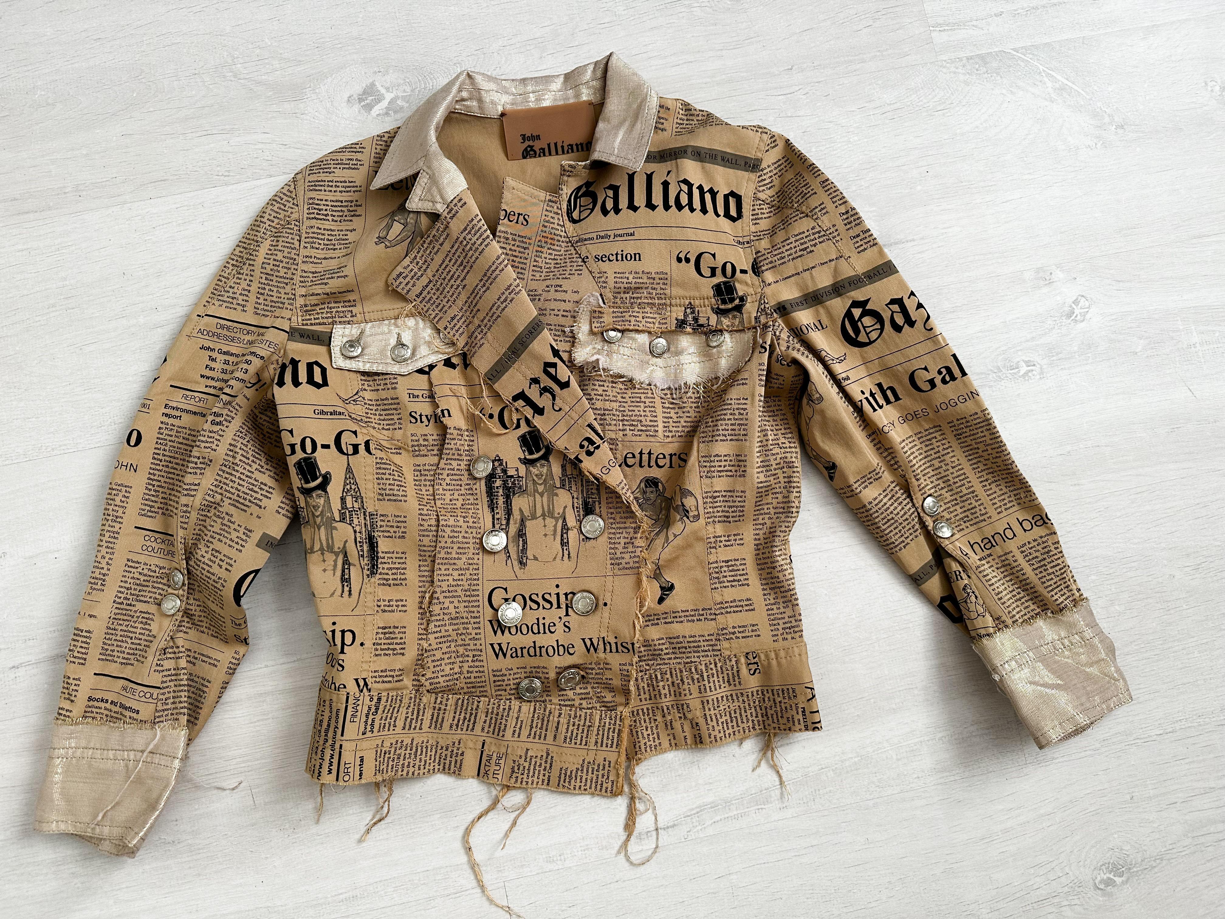 John Galliano S/S 2005 Gazette print blazer  For Sale 5