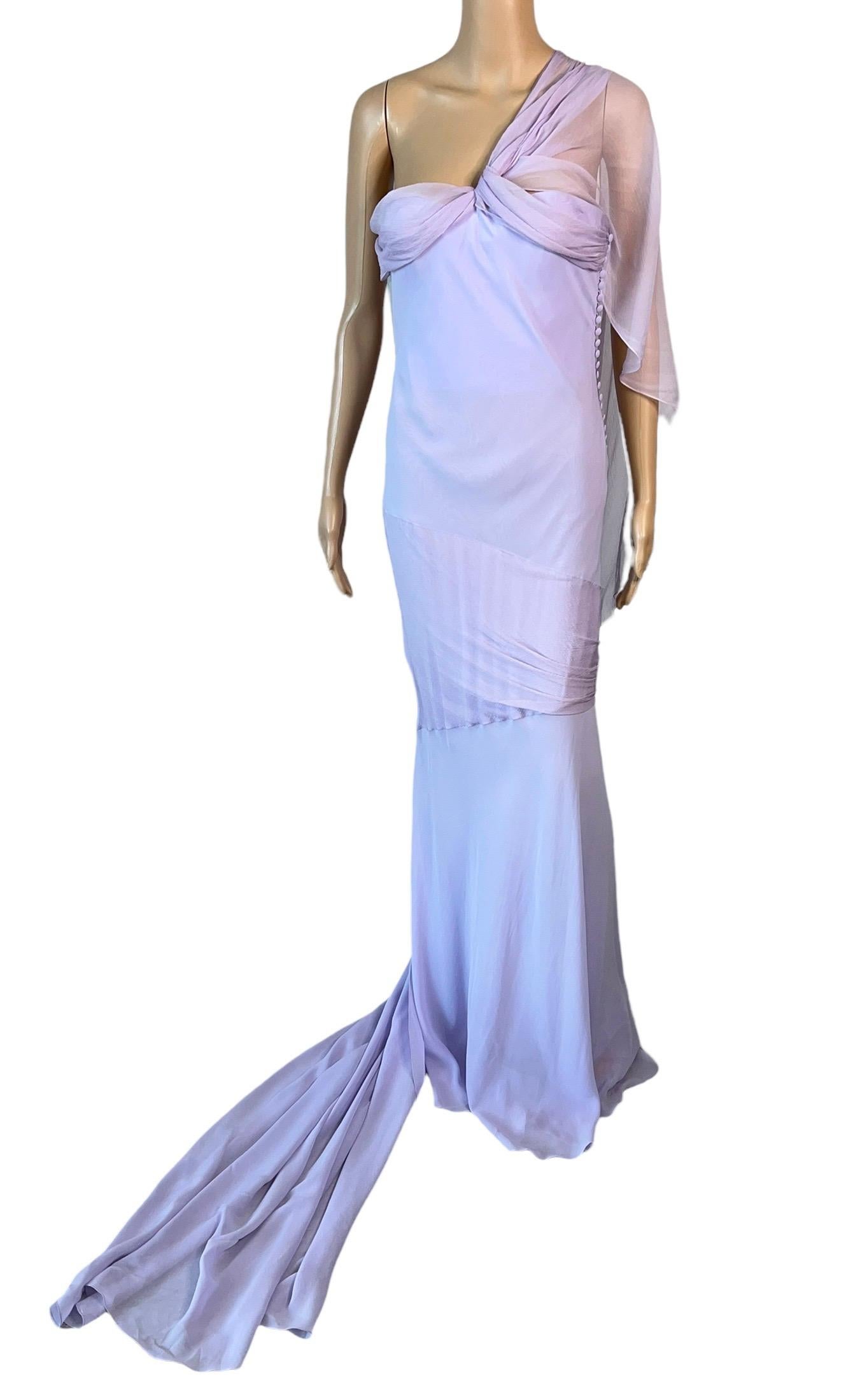 John Galliano S/S 2005 Unworn Bustier Bias Cut Silk Train Evening Dress Gown For Sale 4