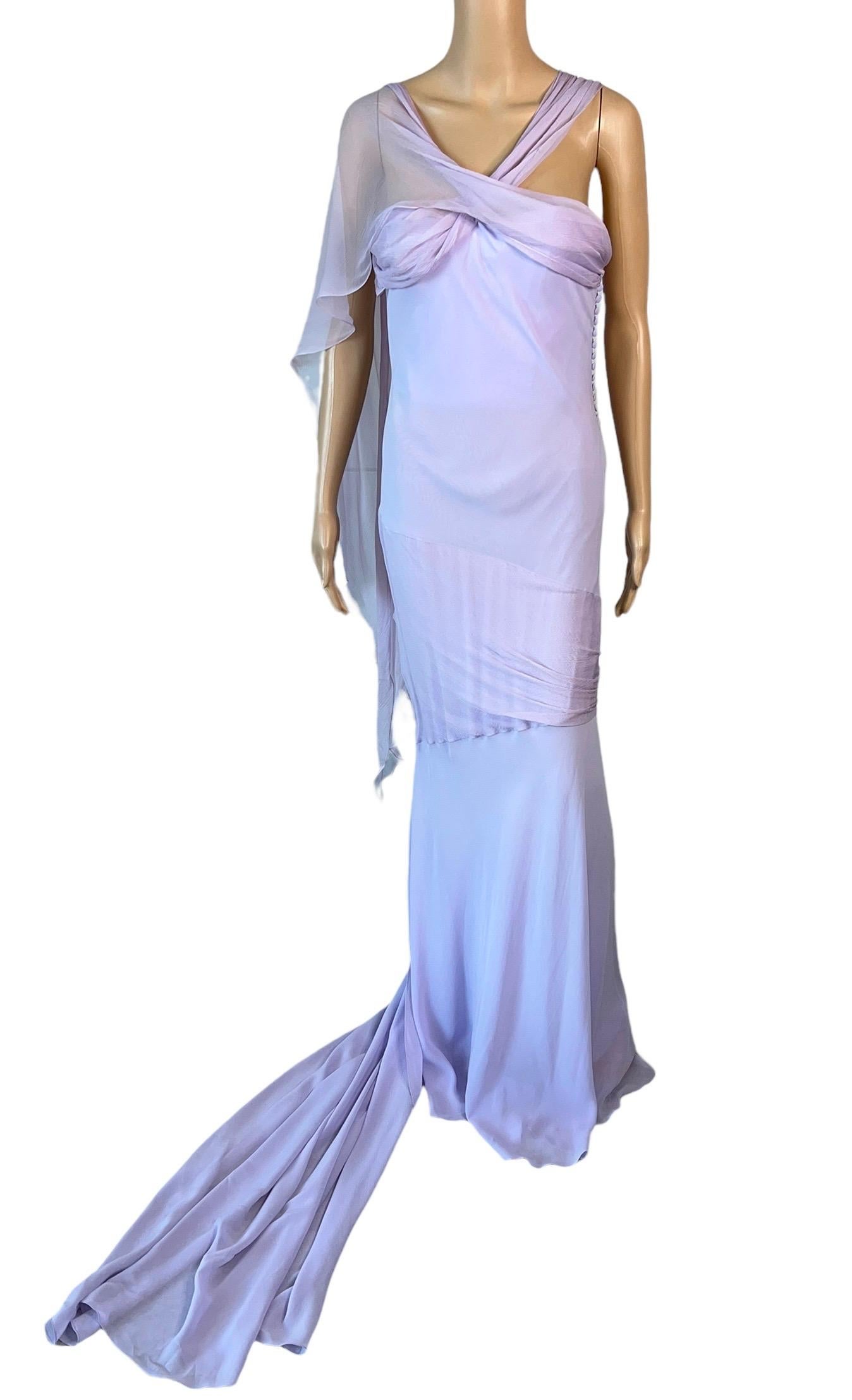 John Galliano S/S 2005 Unworn Bustier Bias Cut Silk Train Evening Dress Gown For Sale 5