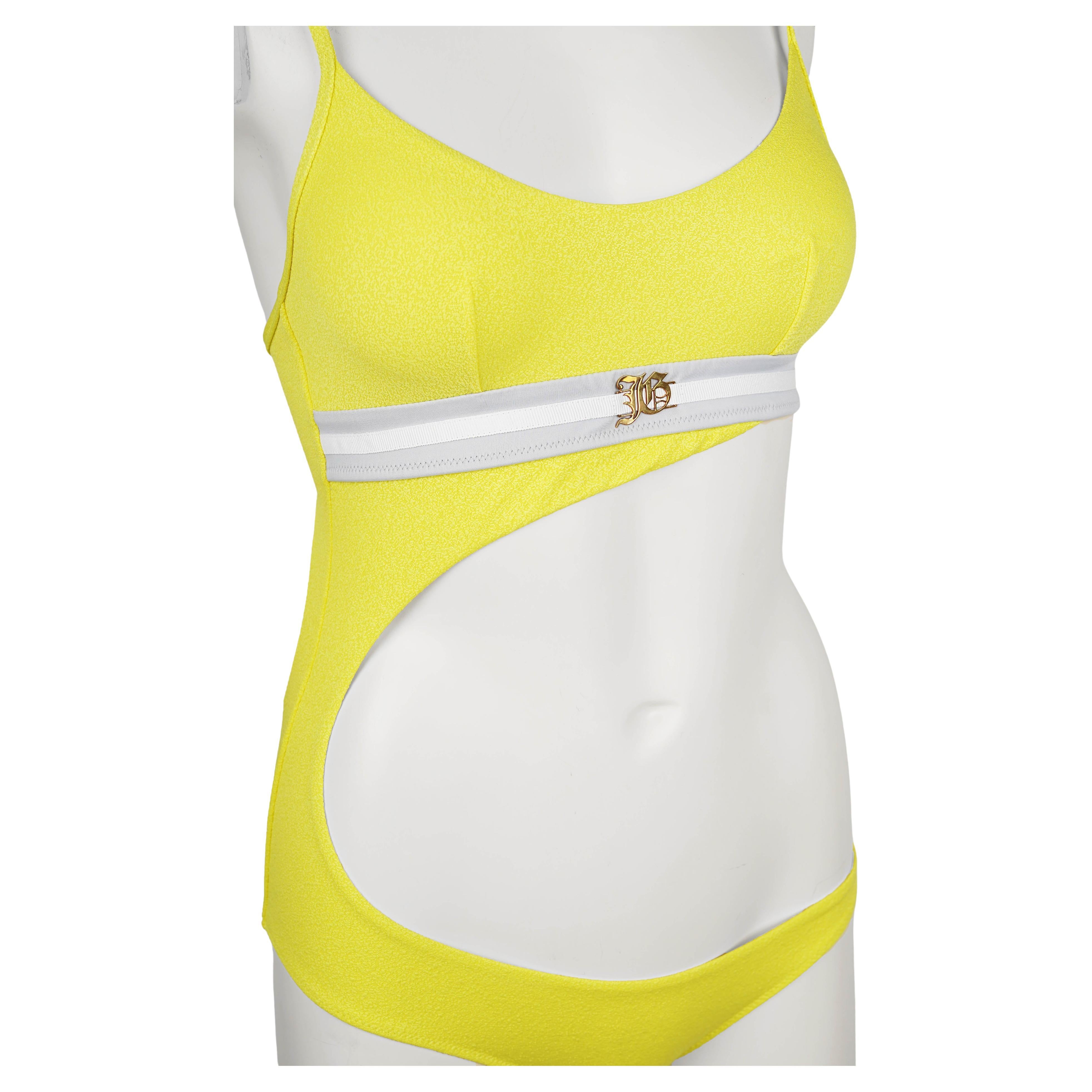 Donna John Galliano - Costume da bagno monokini giallo P/E 2005 - Scaduto con cartellino in vendita